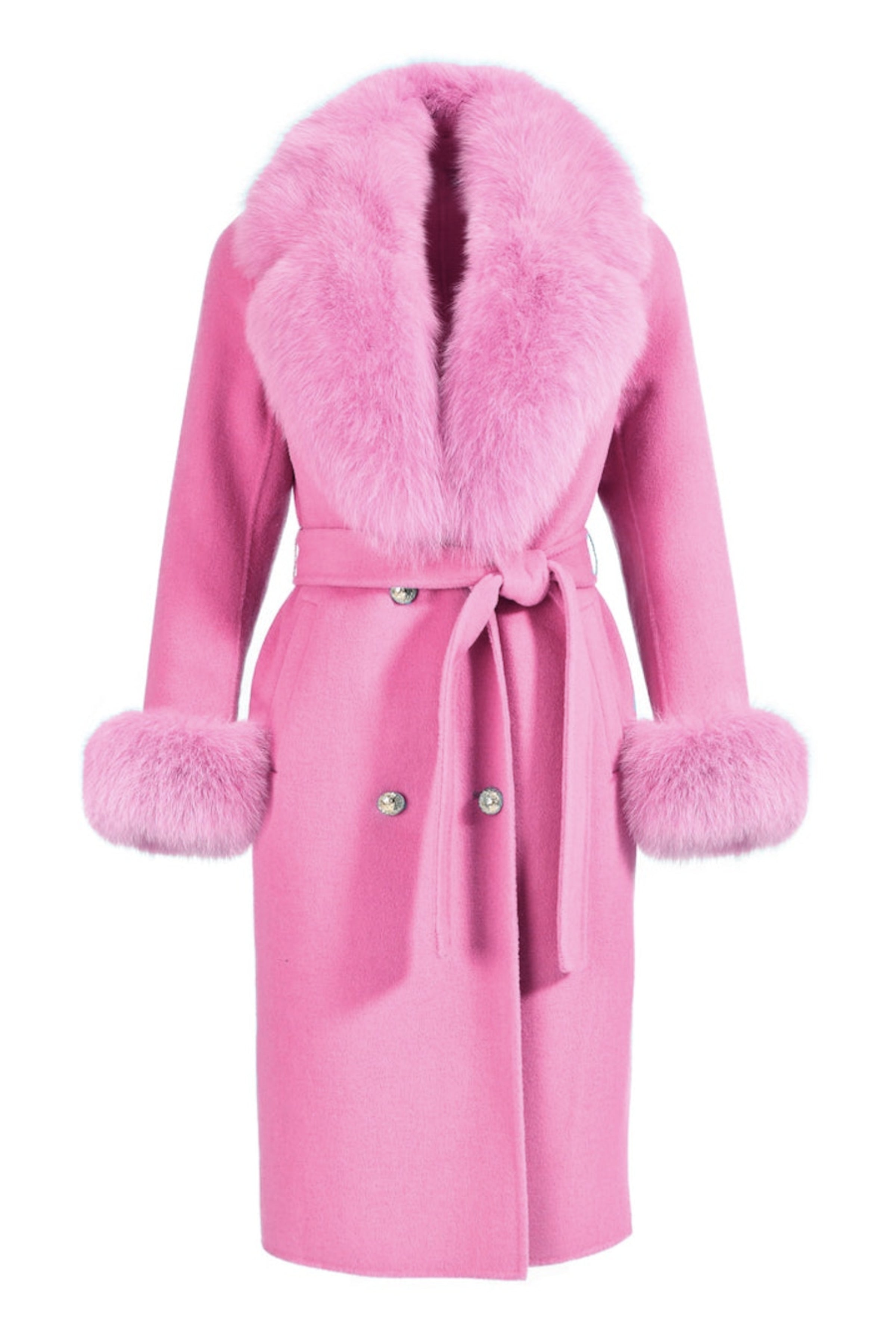 Wanan Touch-Cappotto Chic Fucsia in Misto Cachemire-Donna -Fucsia