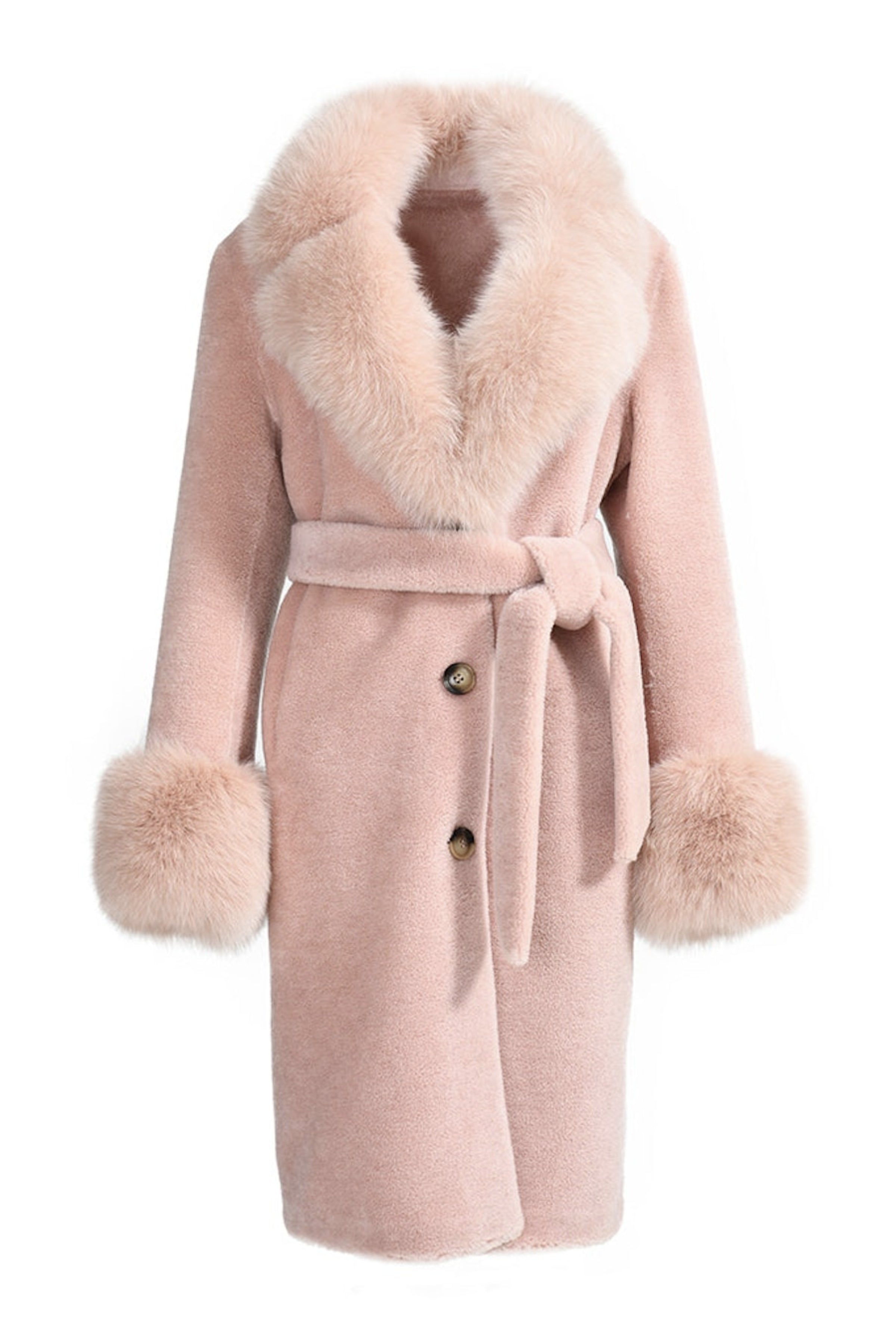 Wanan Touch-Cappotto Chic Special Rosa in Lana-Donna -Rosa