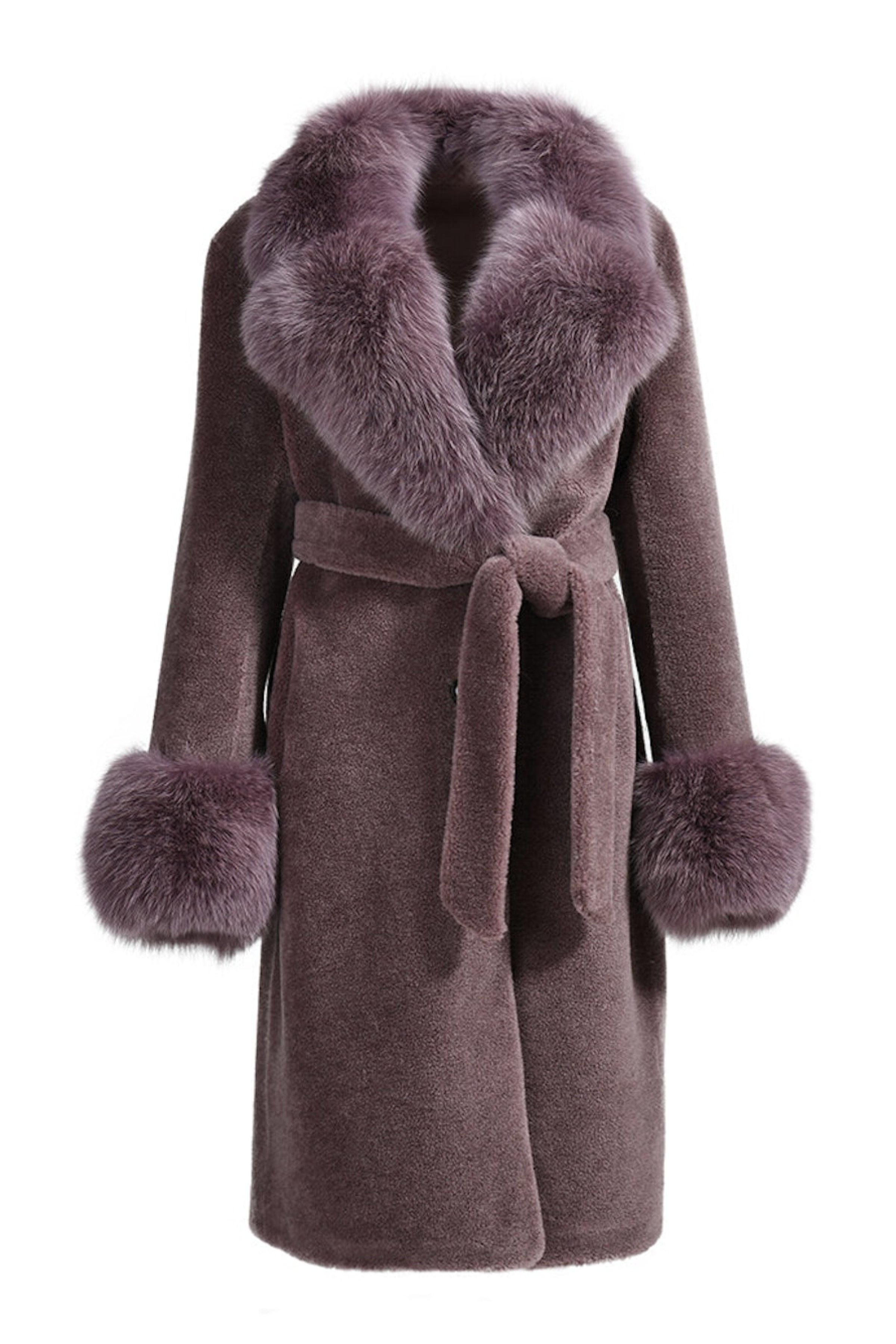 Wanan Touch-Cappotto Chic Special Vinaccia in Lana-Donna -Vinaccia