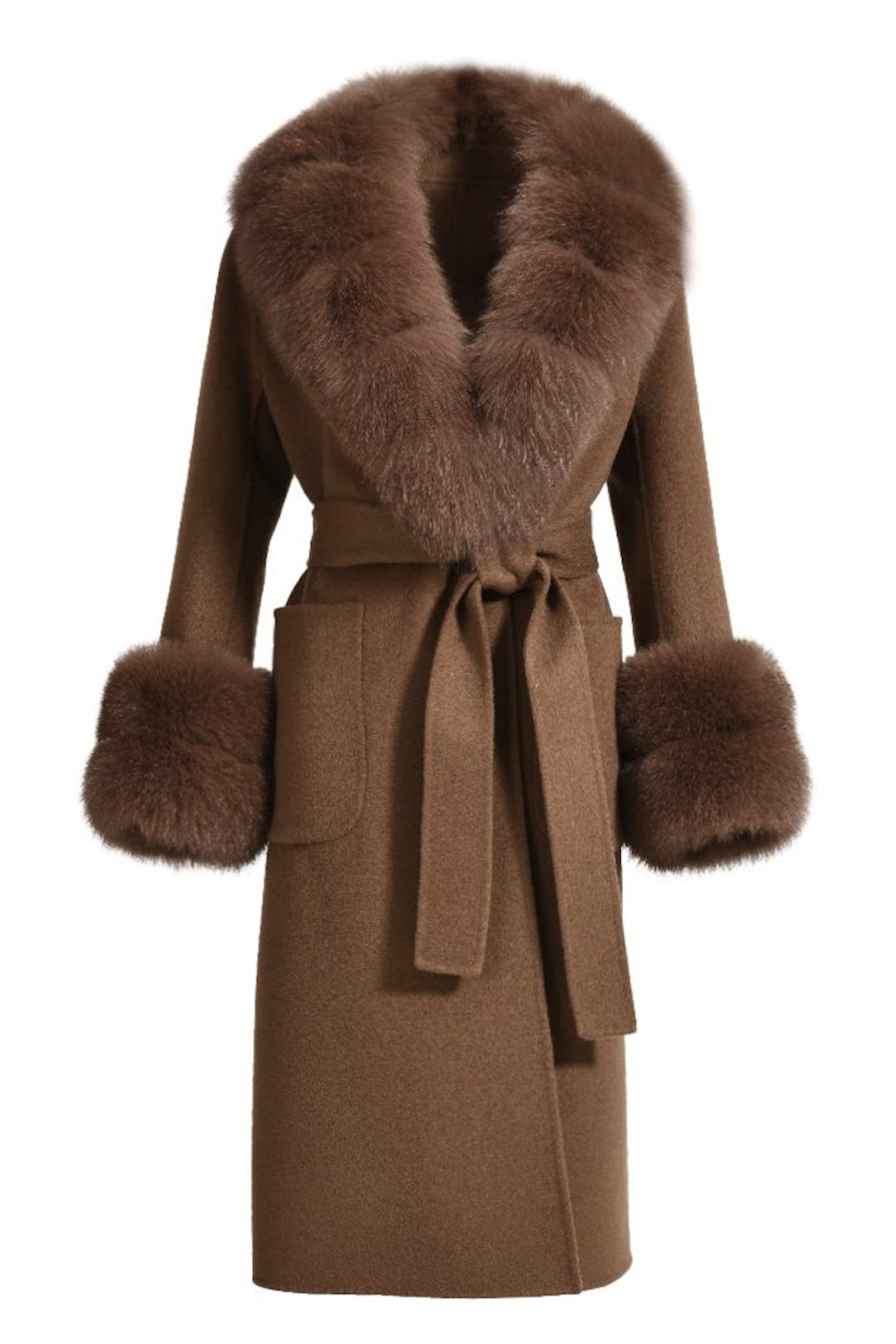 Wanan Touch-Cappotto Lebonè Marrone Misto Cachemire-Donna -Marrone