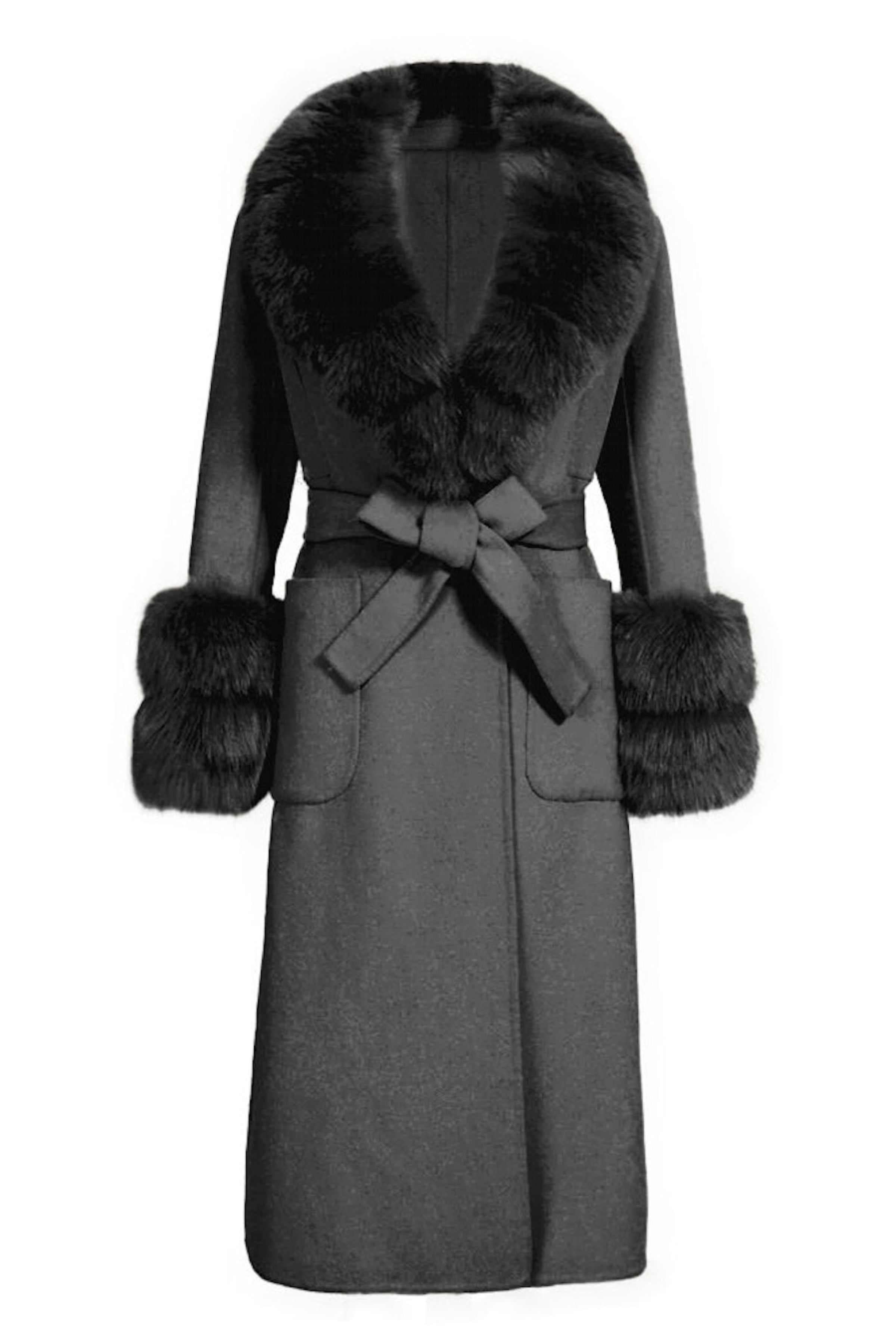 Wanan Touch-Cappotto Lebonè Nero Misto Cachemire-Donna -Nero