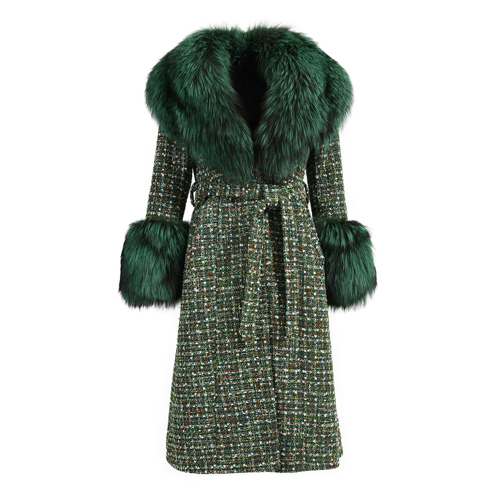 Wanan Touch-Cappotto Vivienne Verde in Misto Cachemire-Donna -Verde