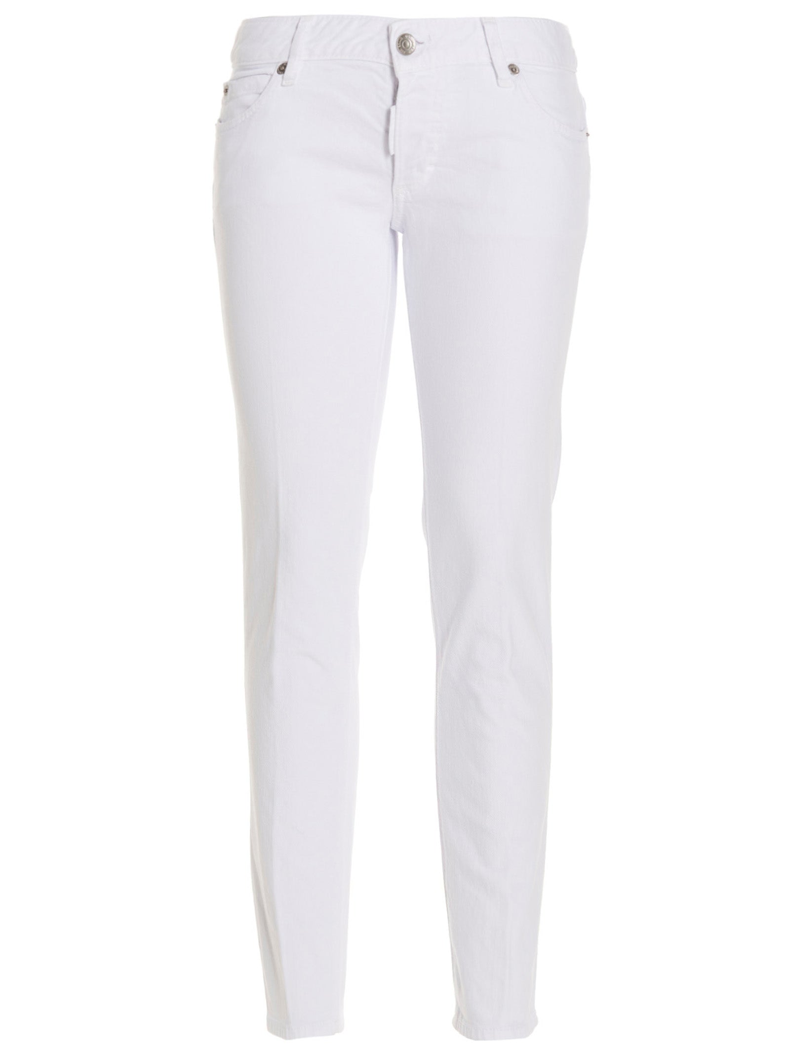 Dsquared2-'Jennifer Cropped' Jeans Bianco-Donna