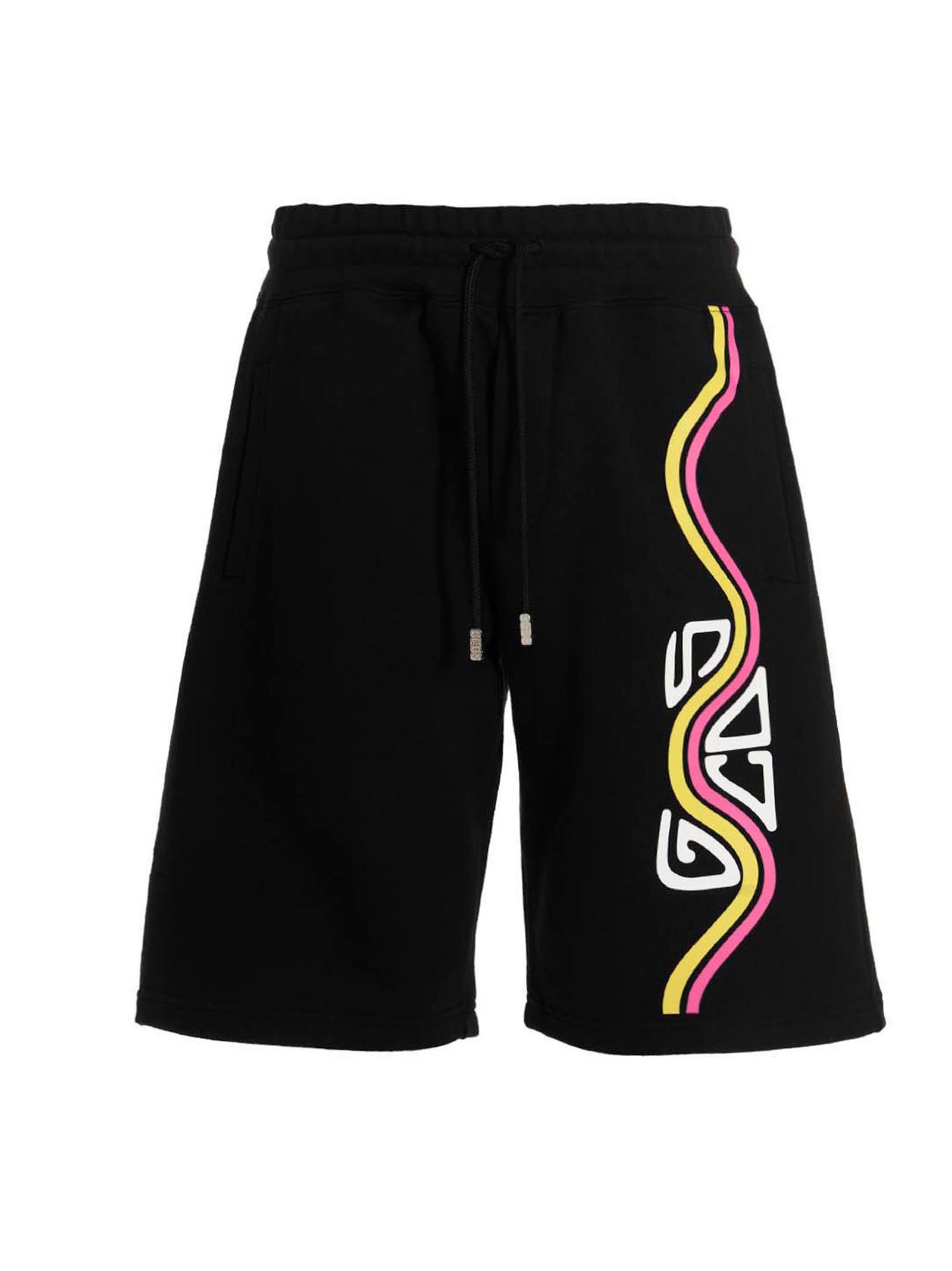 Gcds-'Waved Logo' Pantaloni Nero-Uomo