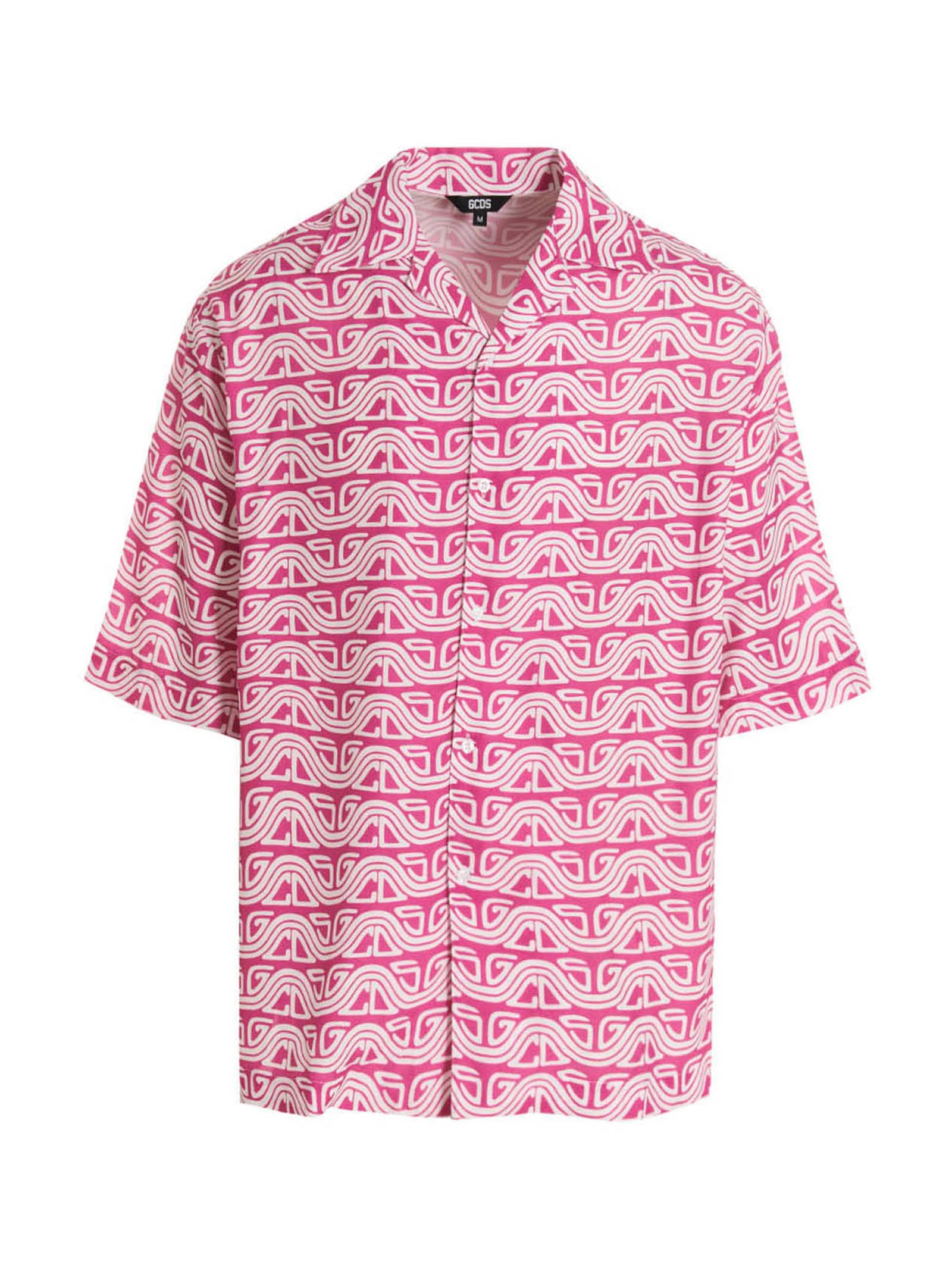 Gcds-'Waved Logo' Camicie Fucsia-Uomo