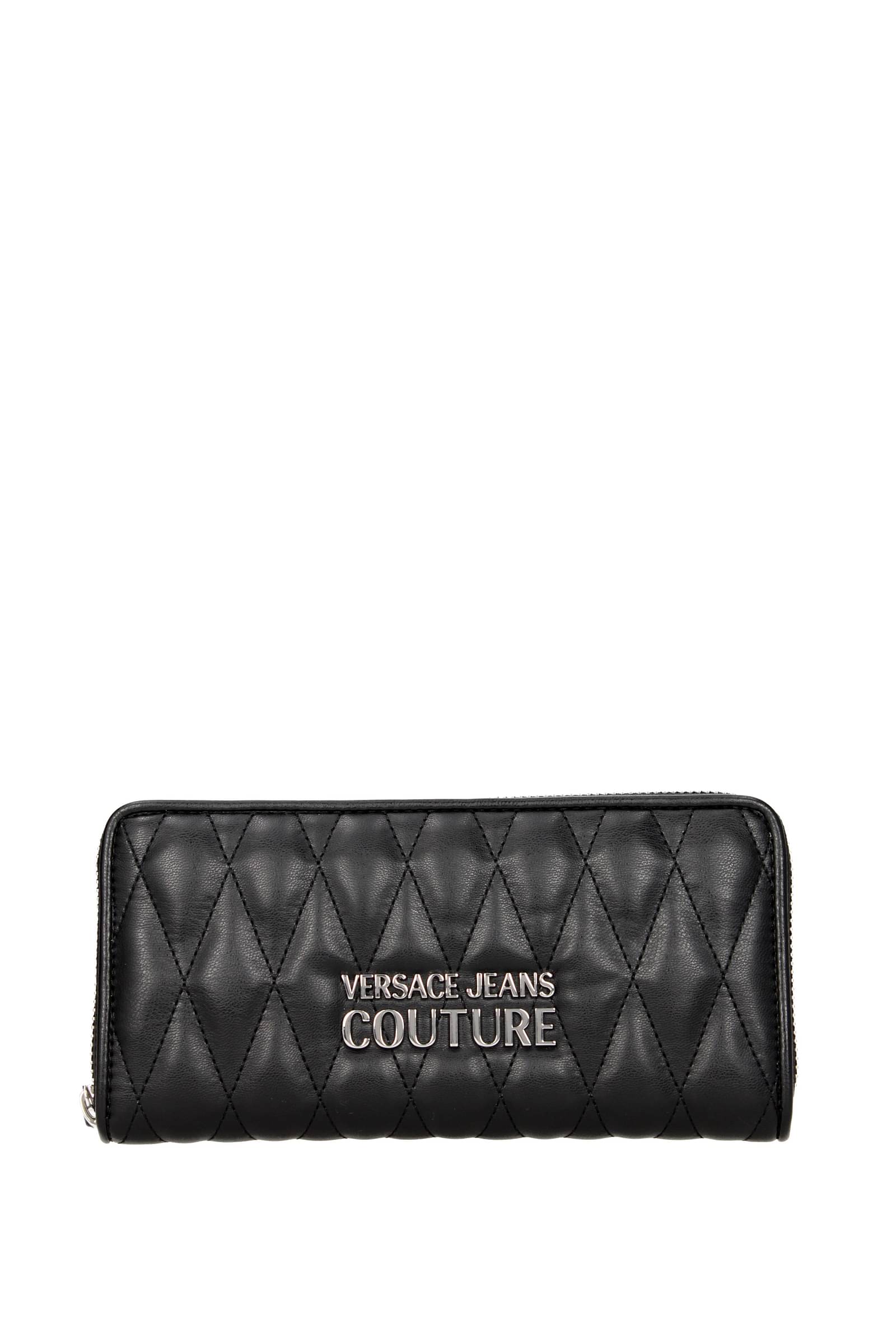 Versace Jeans-Portafogli couture Poliuretano Nero-Donna