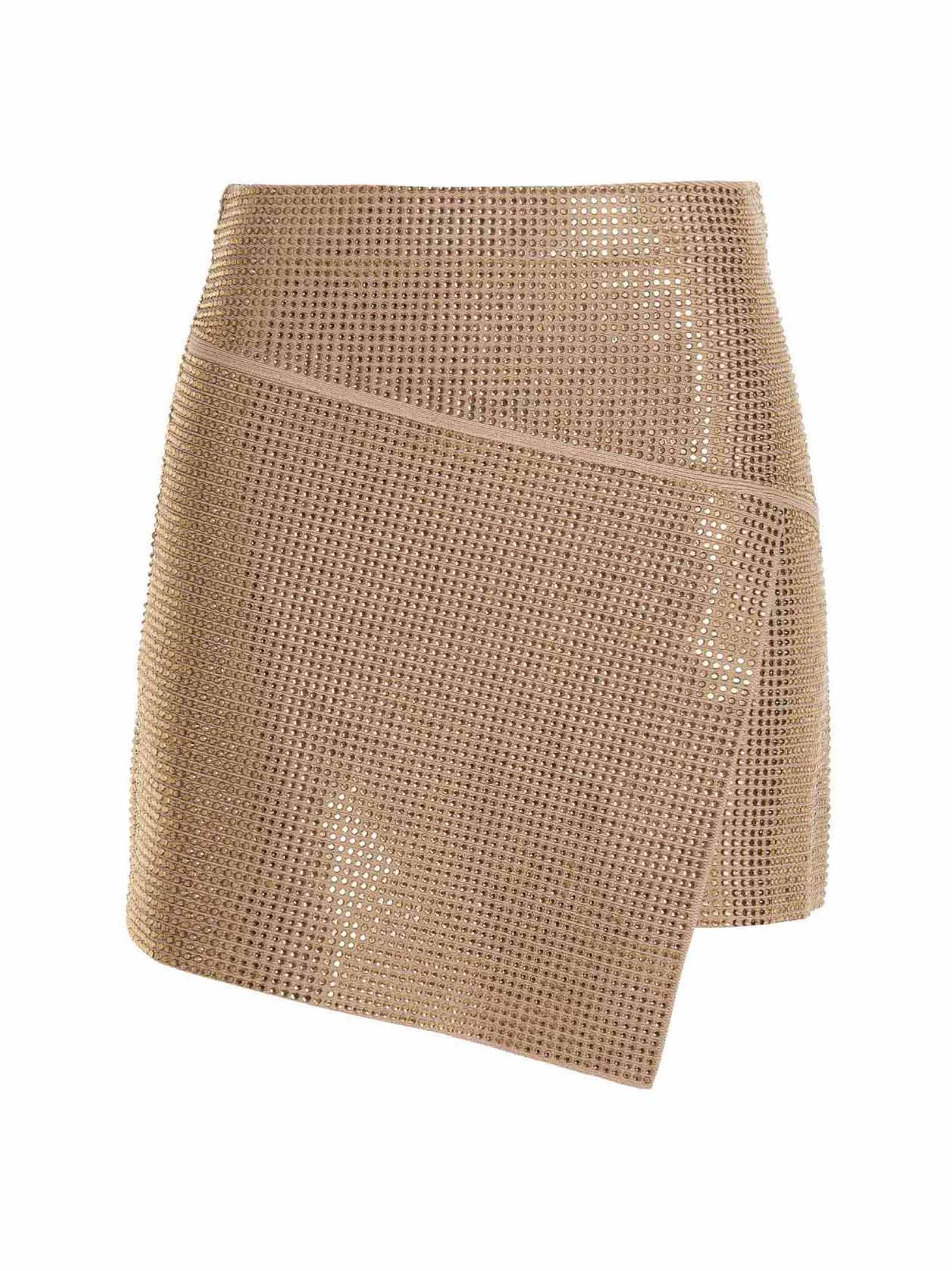 Andre?Damo-Sequin Knit Skirt Gonne Beige-Donna