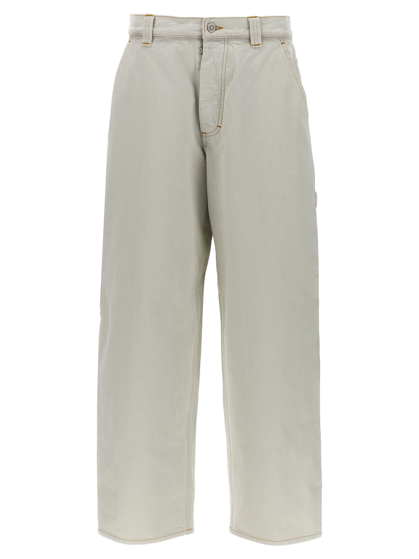 Maison Margiela-Wide Gampa Jeans Bianco-Donna