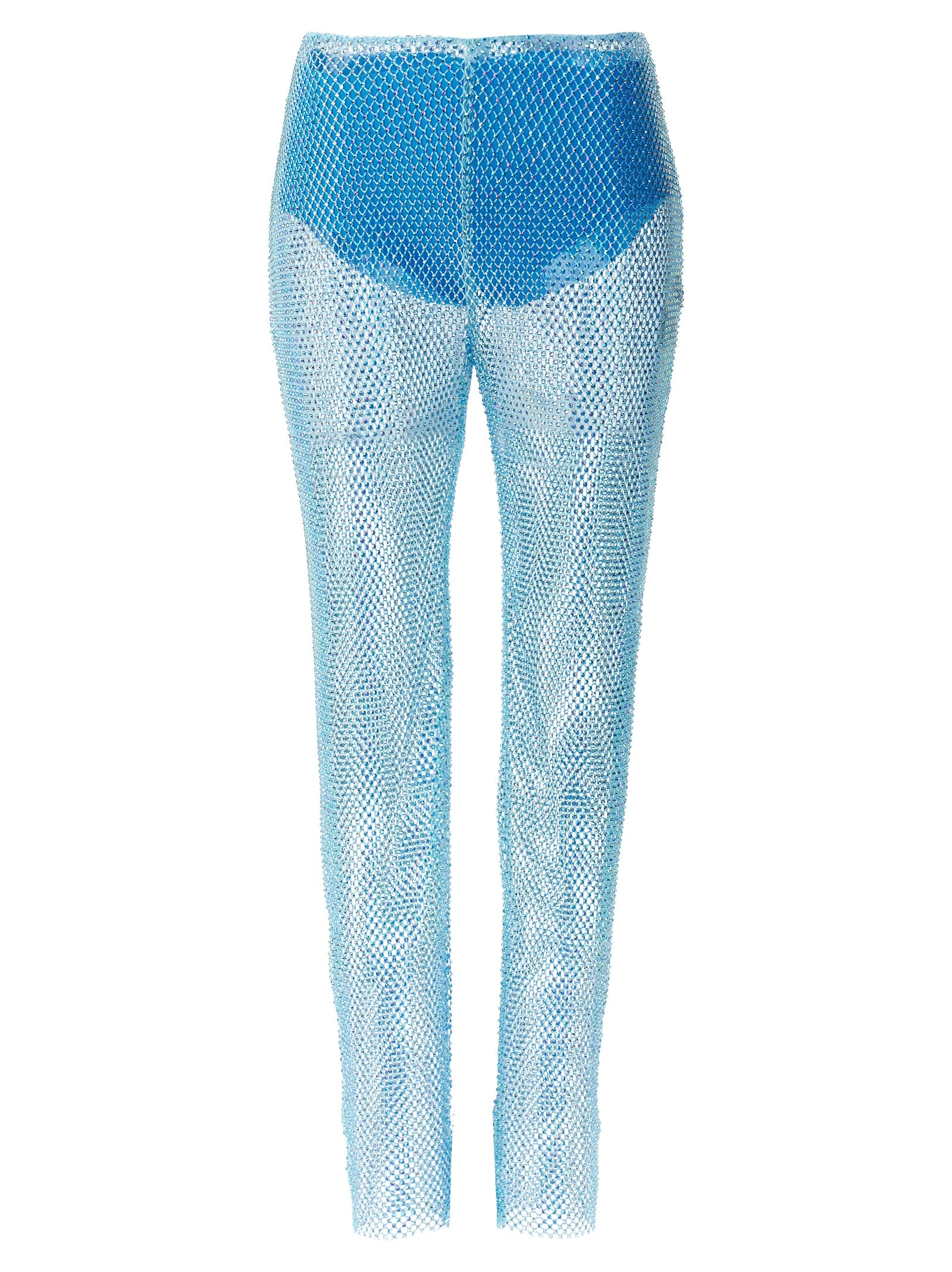 Giuseppe Di Morabito-Sequin Mesh Pantaloni Celeste-Donna