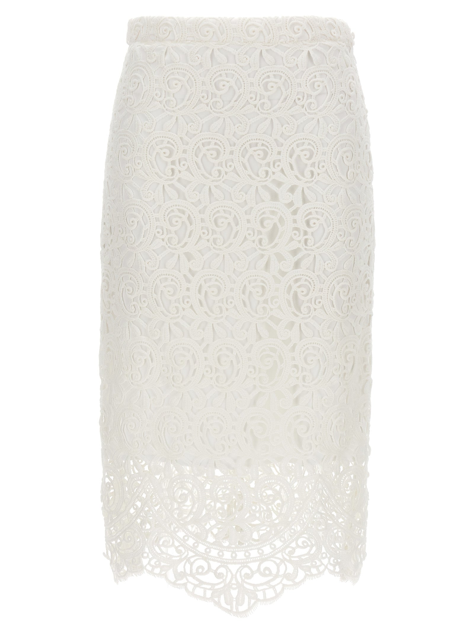 Burberry-Lace Skirt Gonne Bianco-Donna