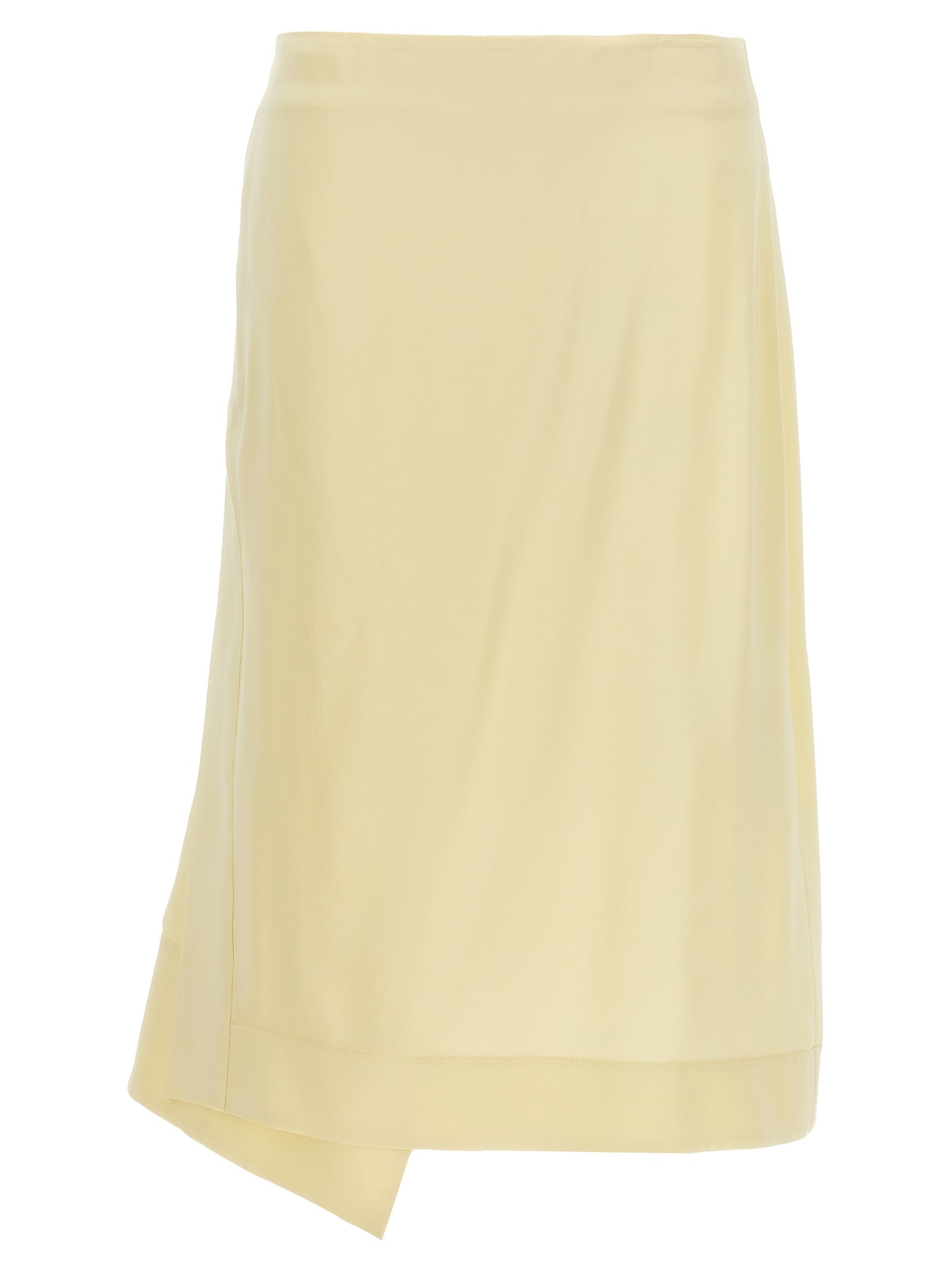 Jil Sander-Satin Skirt With Side Slit Gonne Giallo-Donna