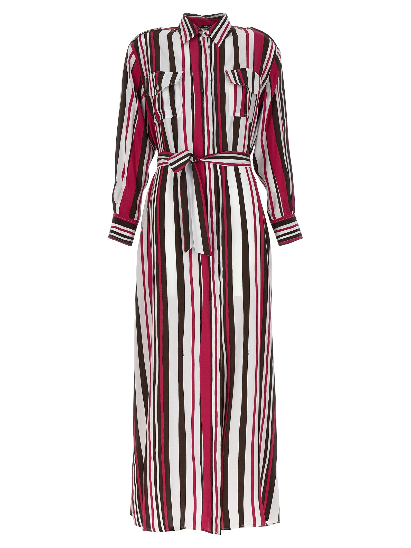 Kiton-Striped Shirt Dress Abiti Multicolor-Donna