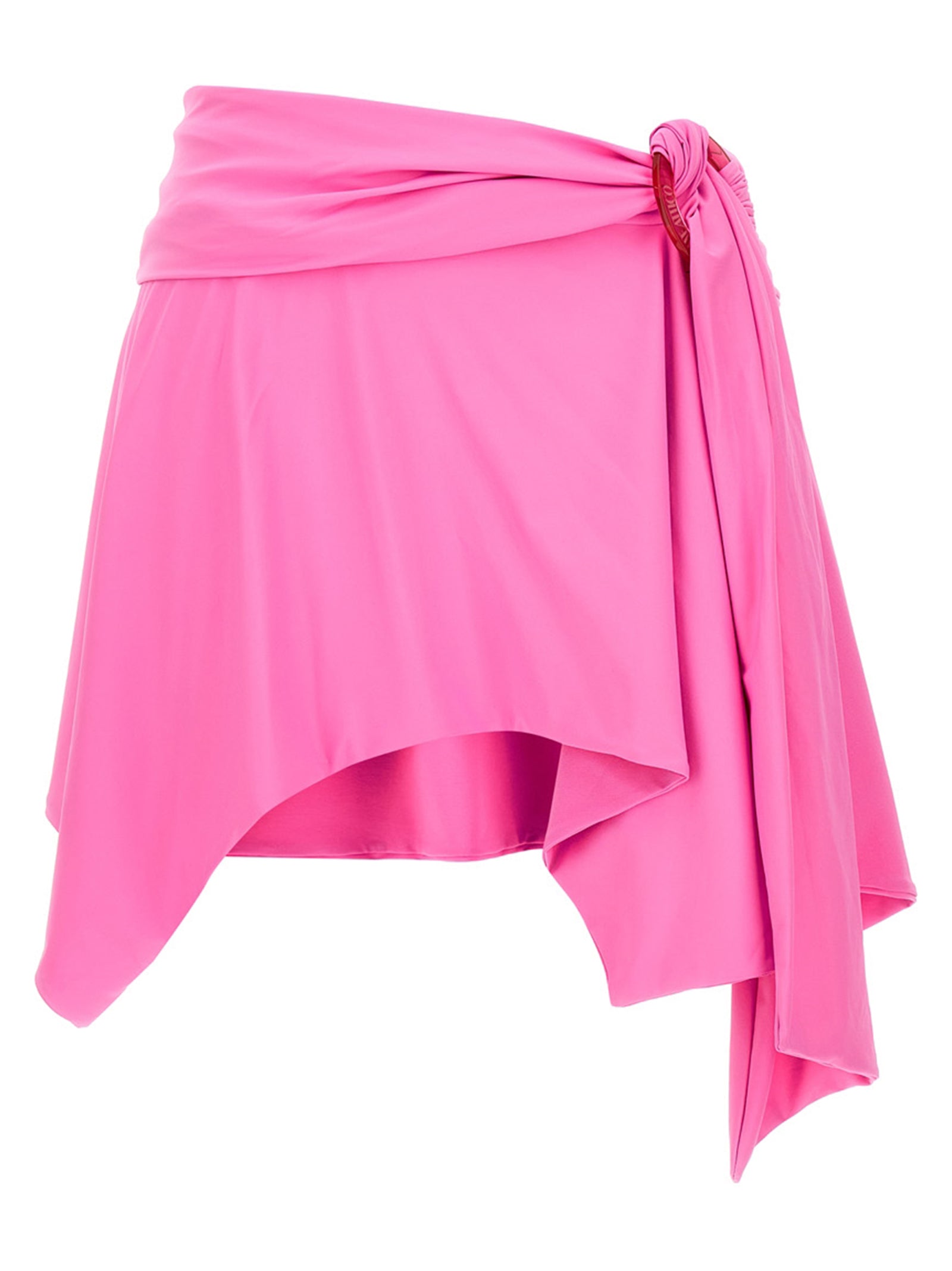 The Attico-Flounced Miniskirt Beachwear Rosa-Donna