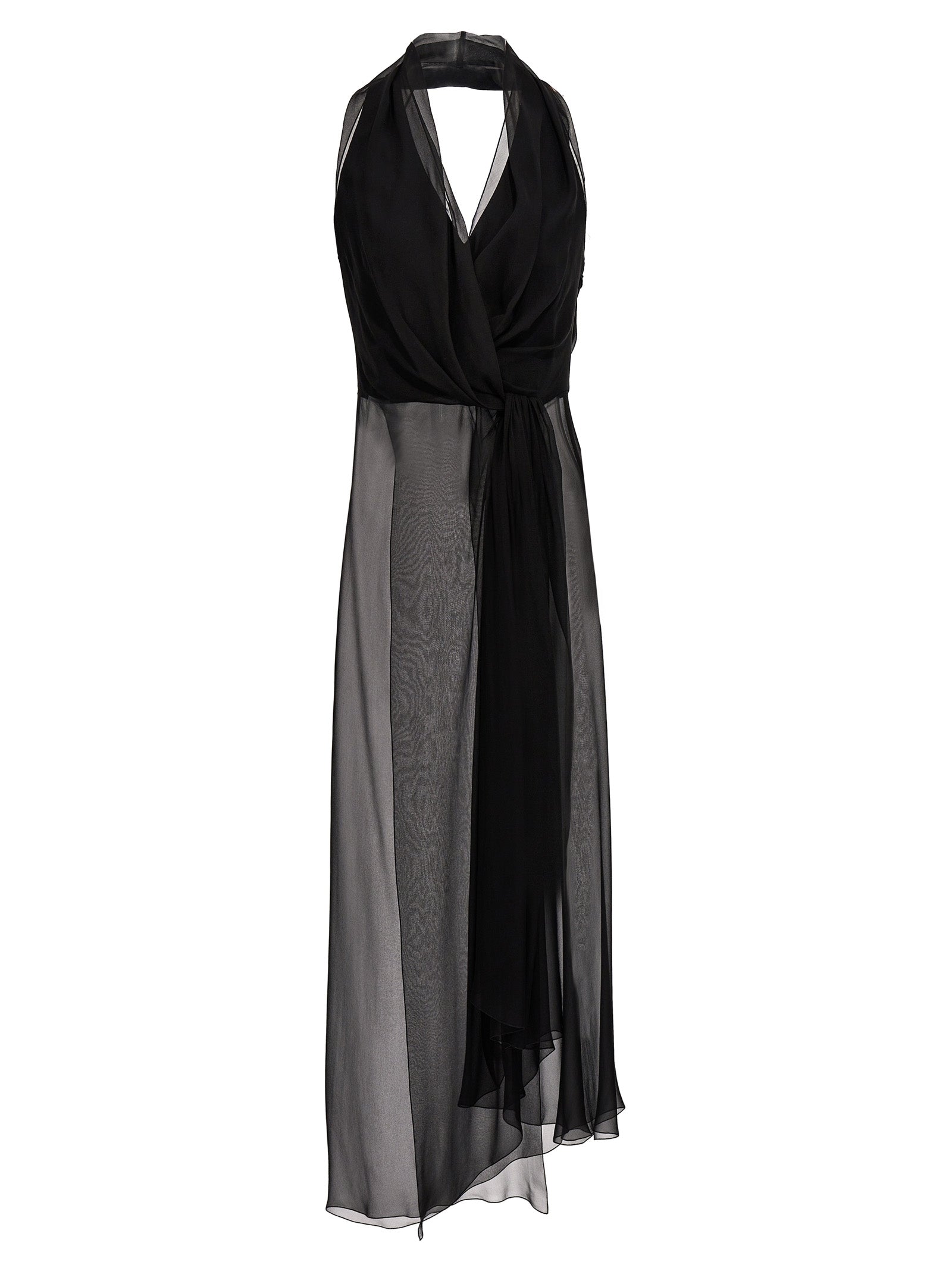 Alberta Ferretti-Chiffon Top Top Nero-Donna