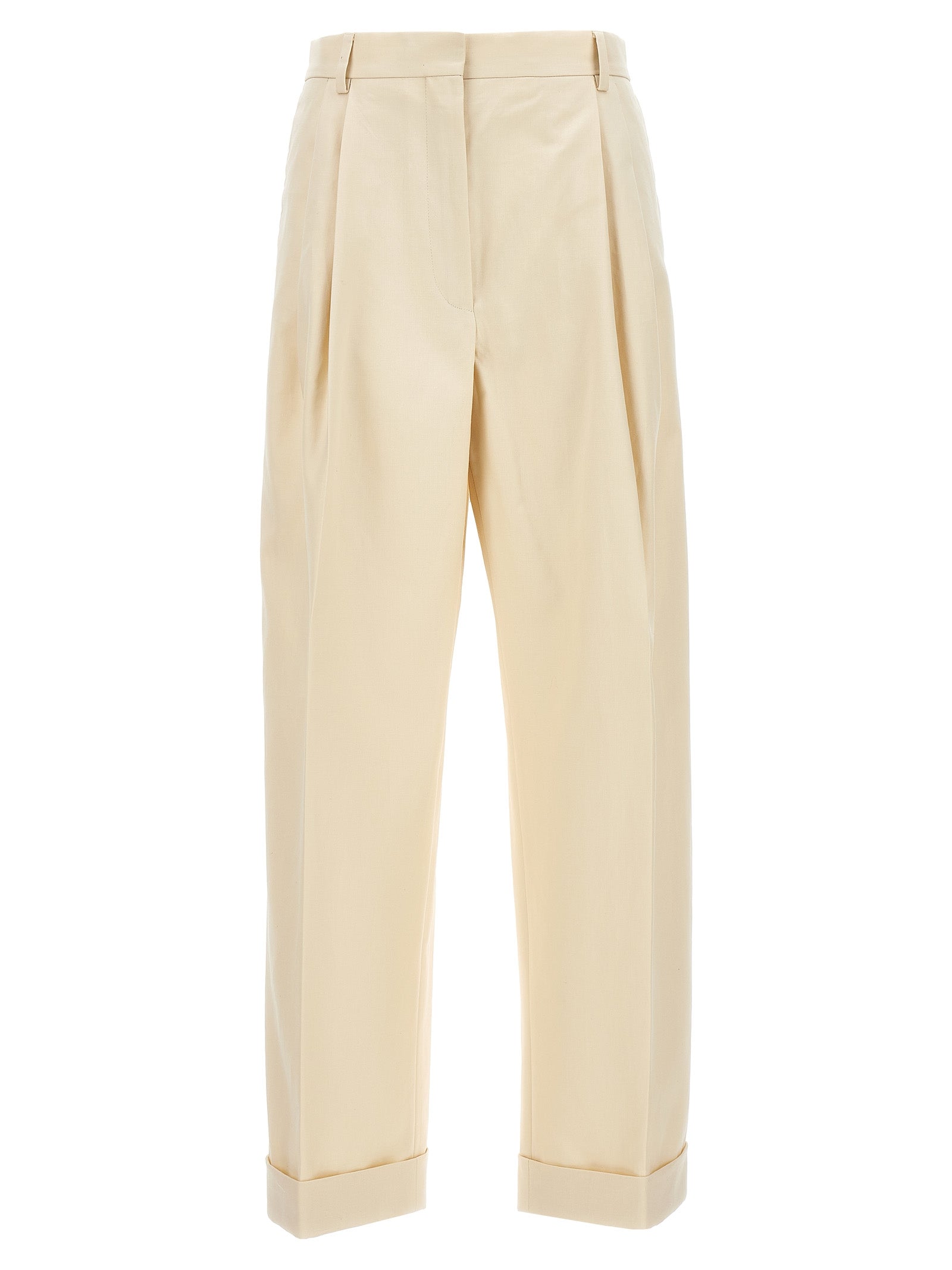 Dries Van Noten-Partan Pantaloni Beige-Donna