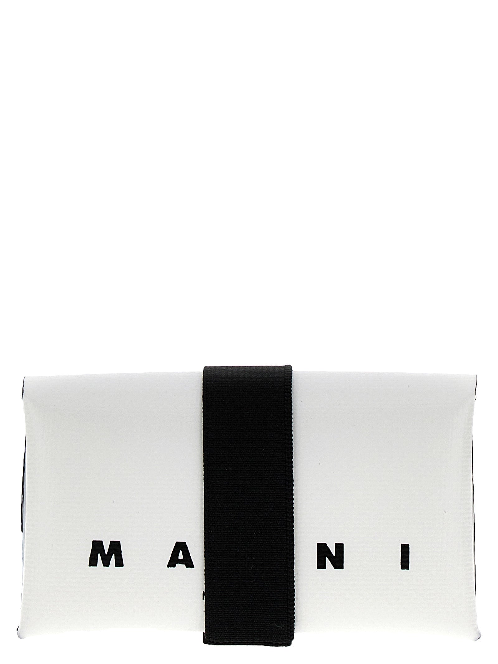 Marni-Logo Wallet Portafogli Bianco/Nero-Uomo