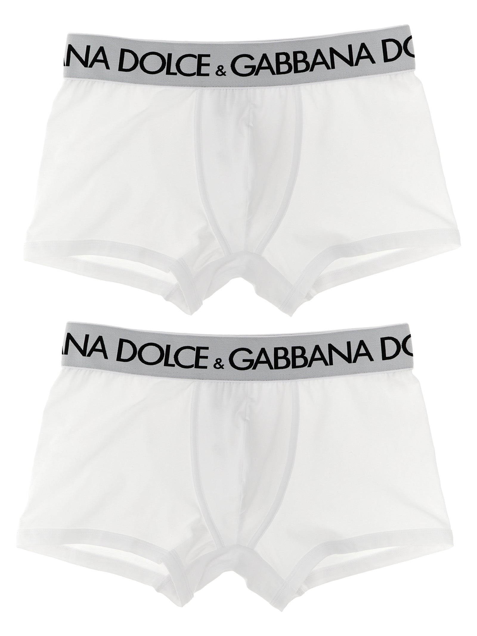 Dolce & Gabbana-2-Pack Logo Boxer Boxer Intimo Bianco-Uomo