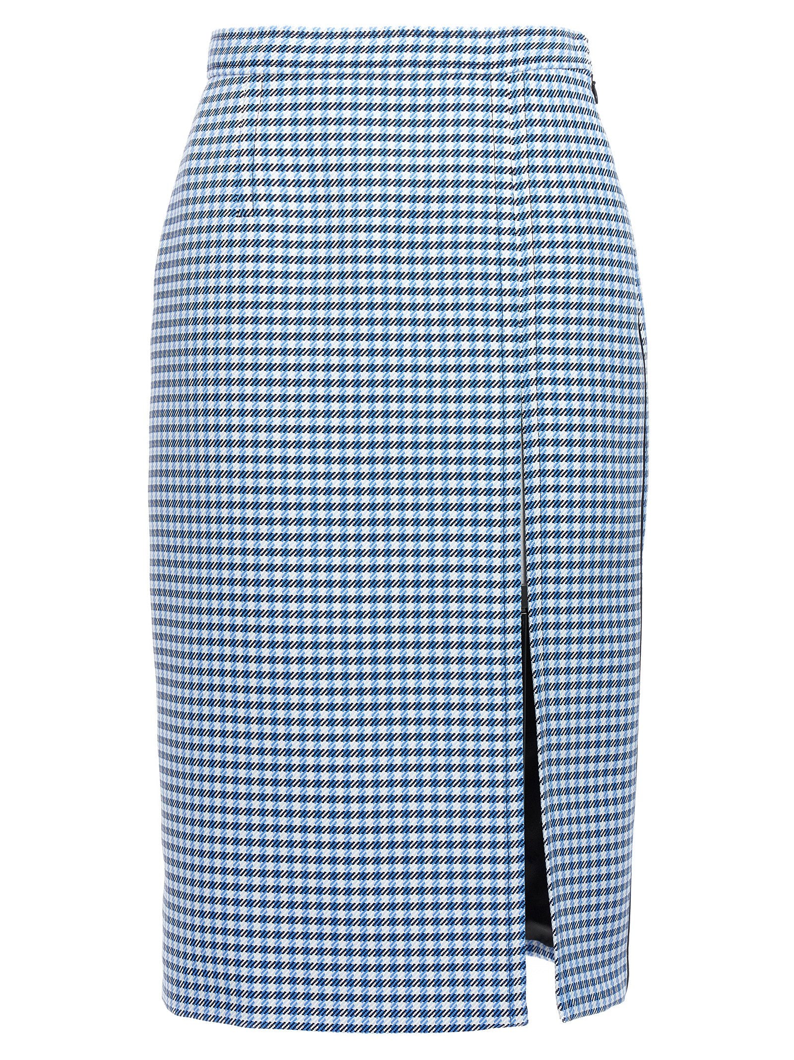 Marni-Check Longuette Skirt Gonne Celeste-Donna