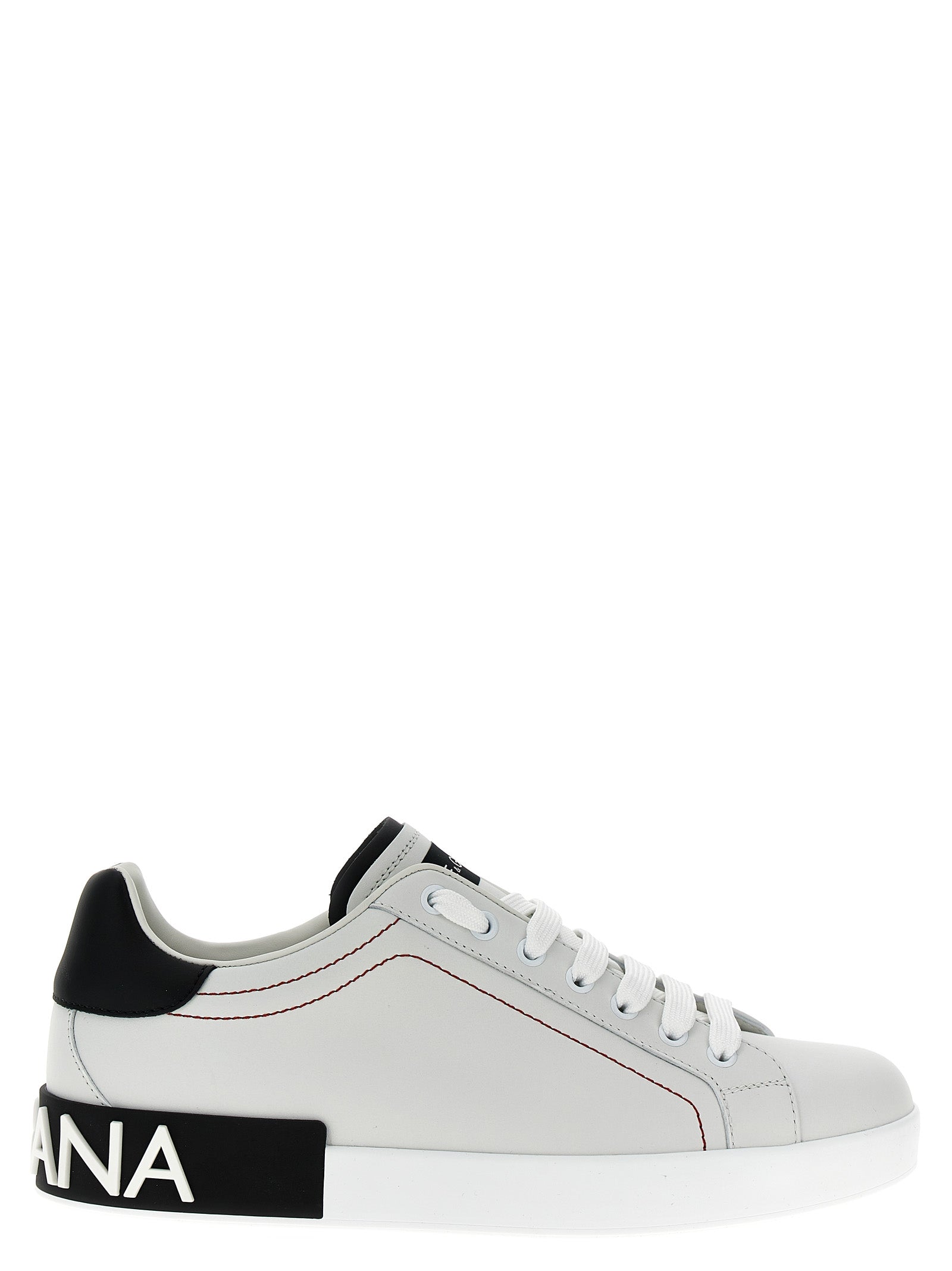 Dolce & Gabbana-Portofino Sneakers Bianco/Nero-Uomo