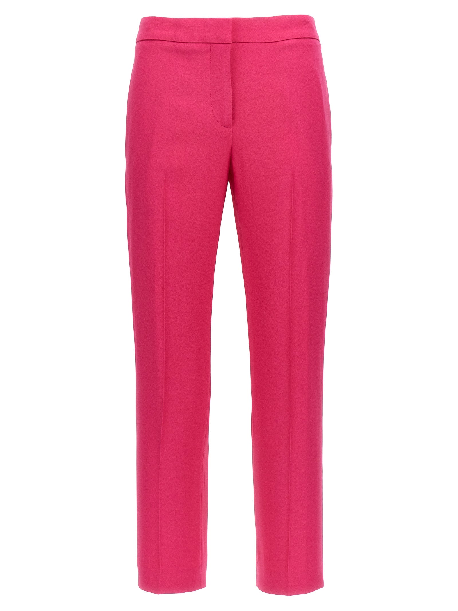 Alexander Mcqueen-CrêPe Cigarette Pantaloni Fucsia-Donna