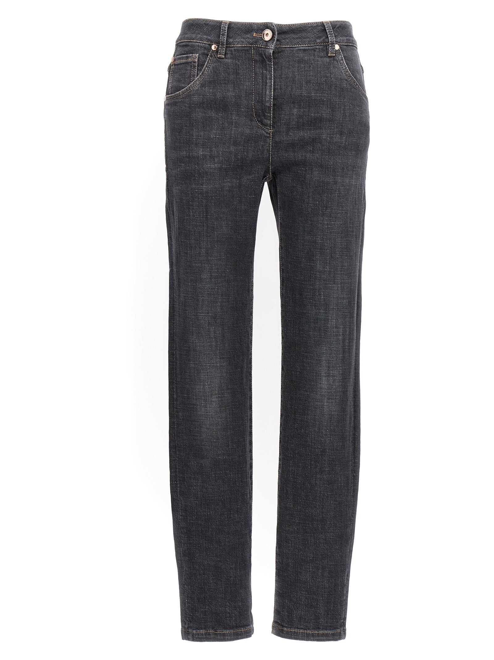 Brunello Cucinelli-Skinny Jeans Nero-Donna