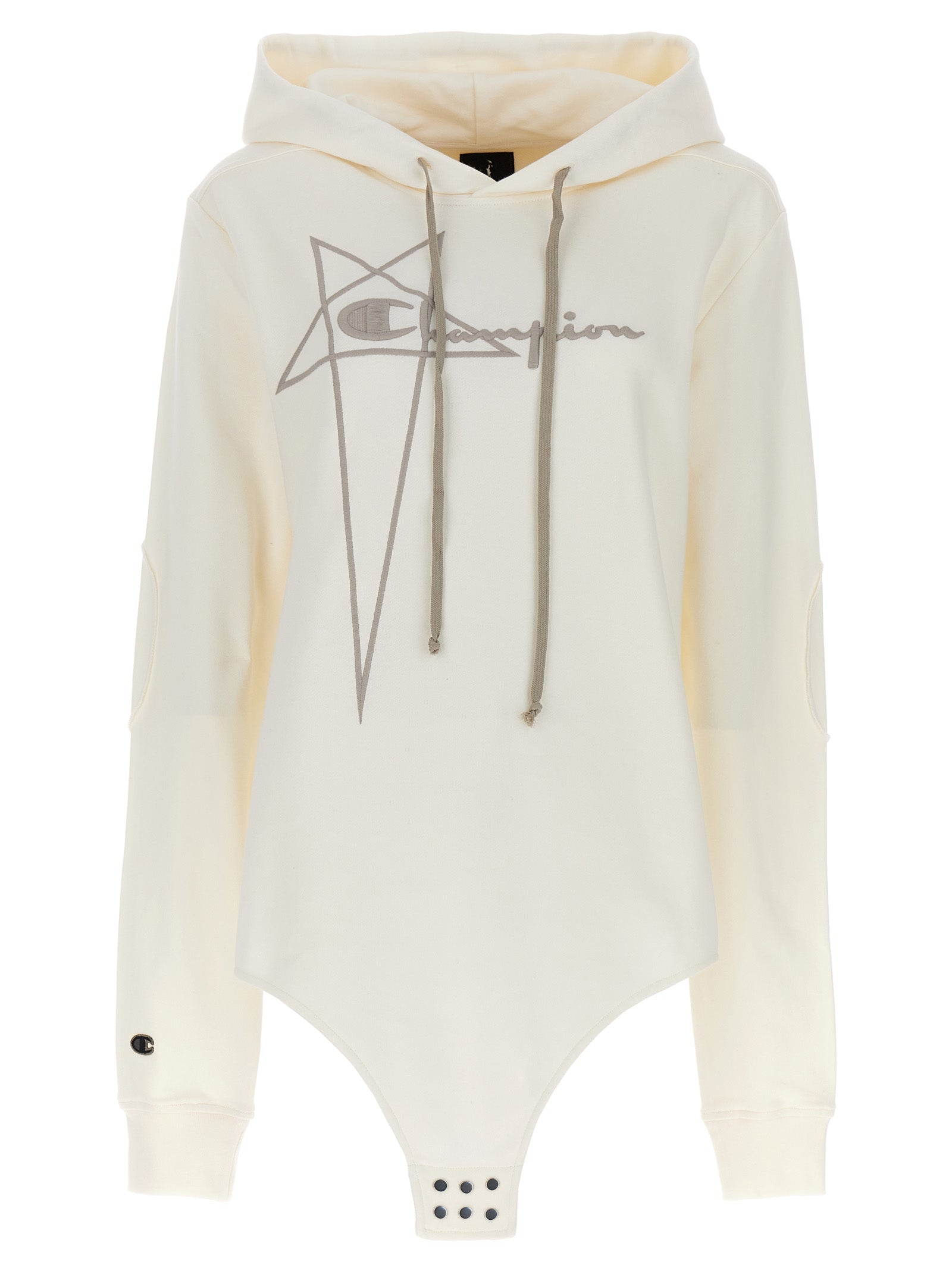 Rick Owens-Champion X Rick Owens Hooded Bodysuit Intimo Bianco-Donna