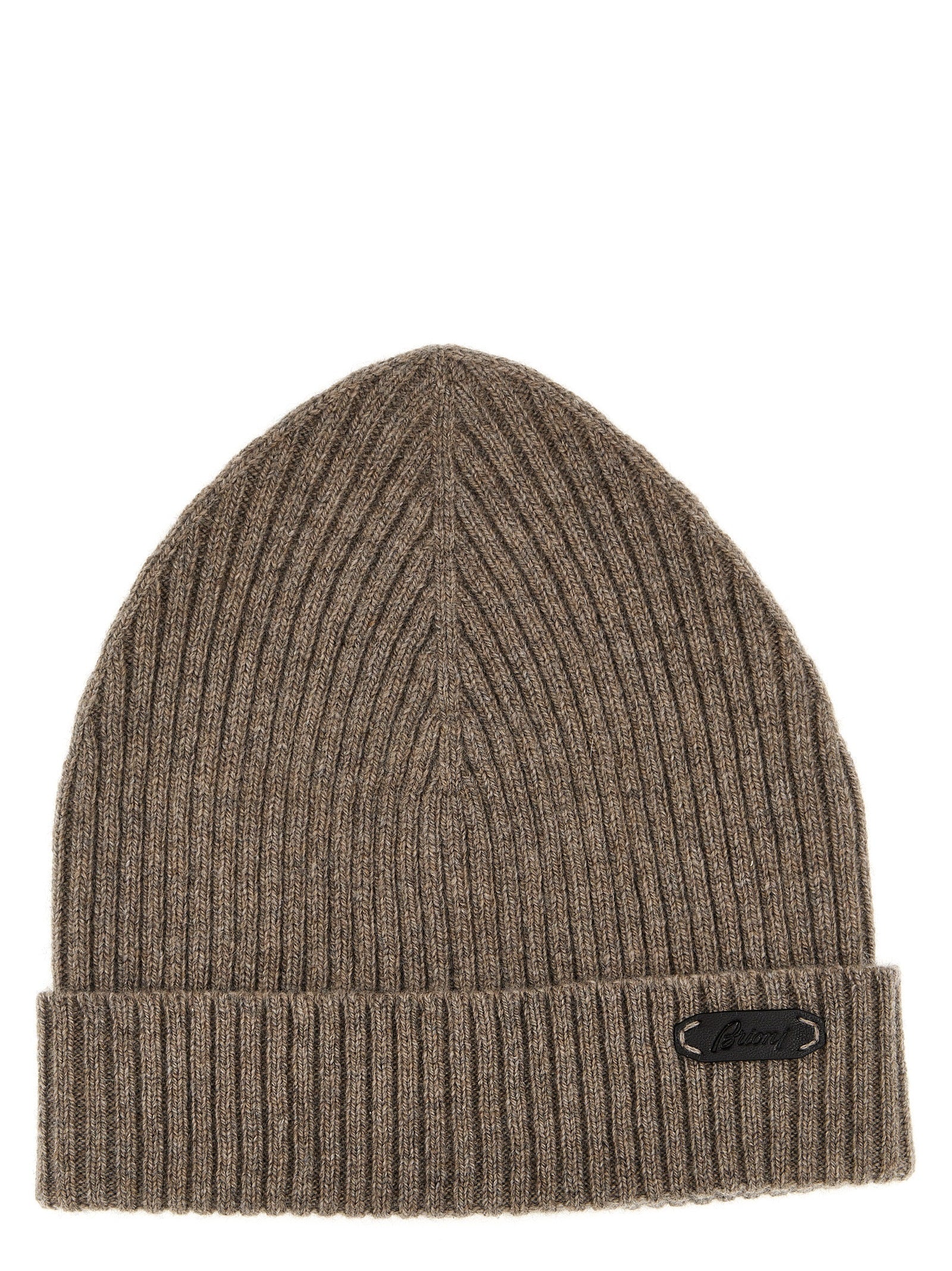 Brioni-English Ribbed Beanie Cappelli Beige-Uomo