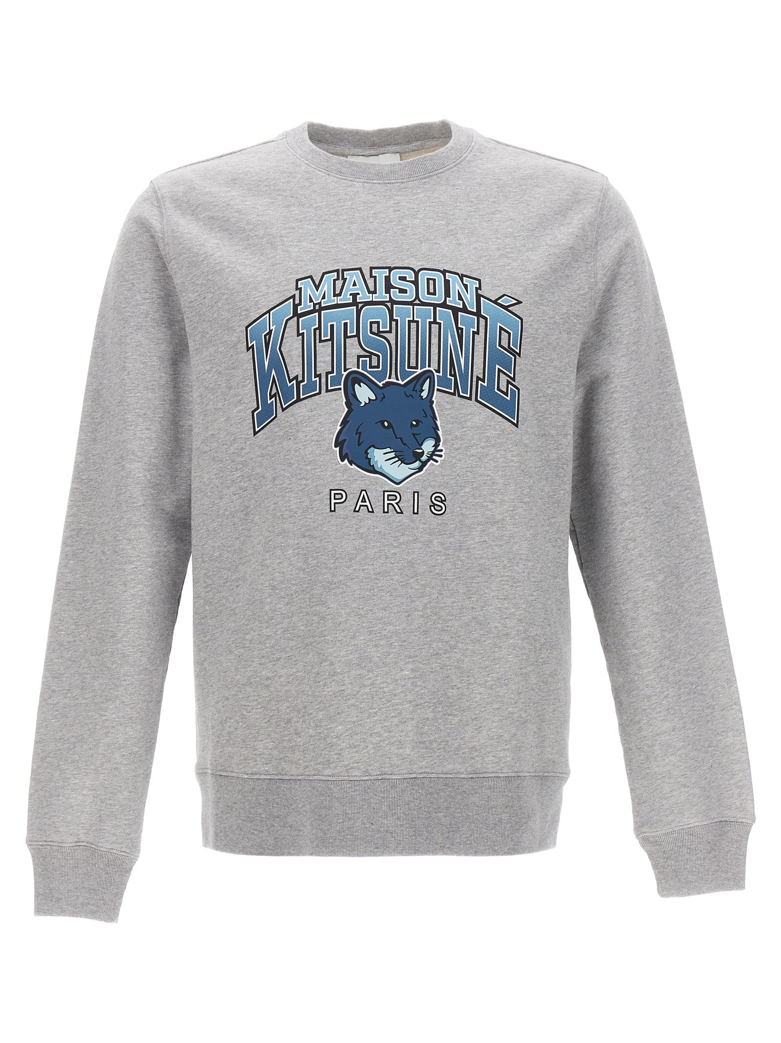 Maison Kitsune-Campus Fox Felpe Grigio-Uomo