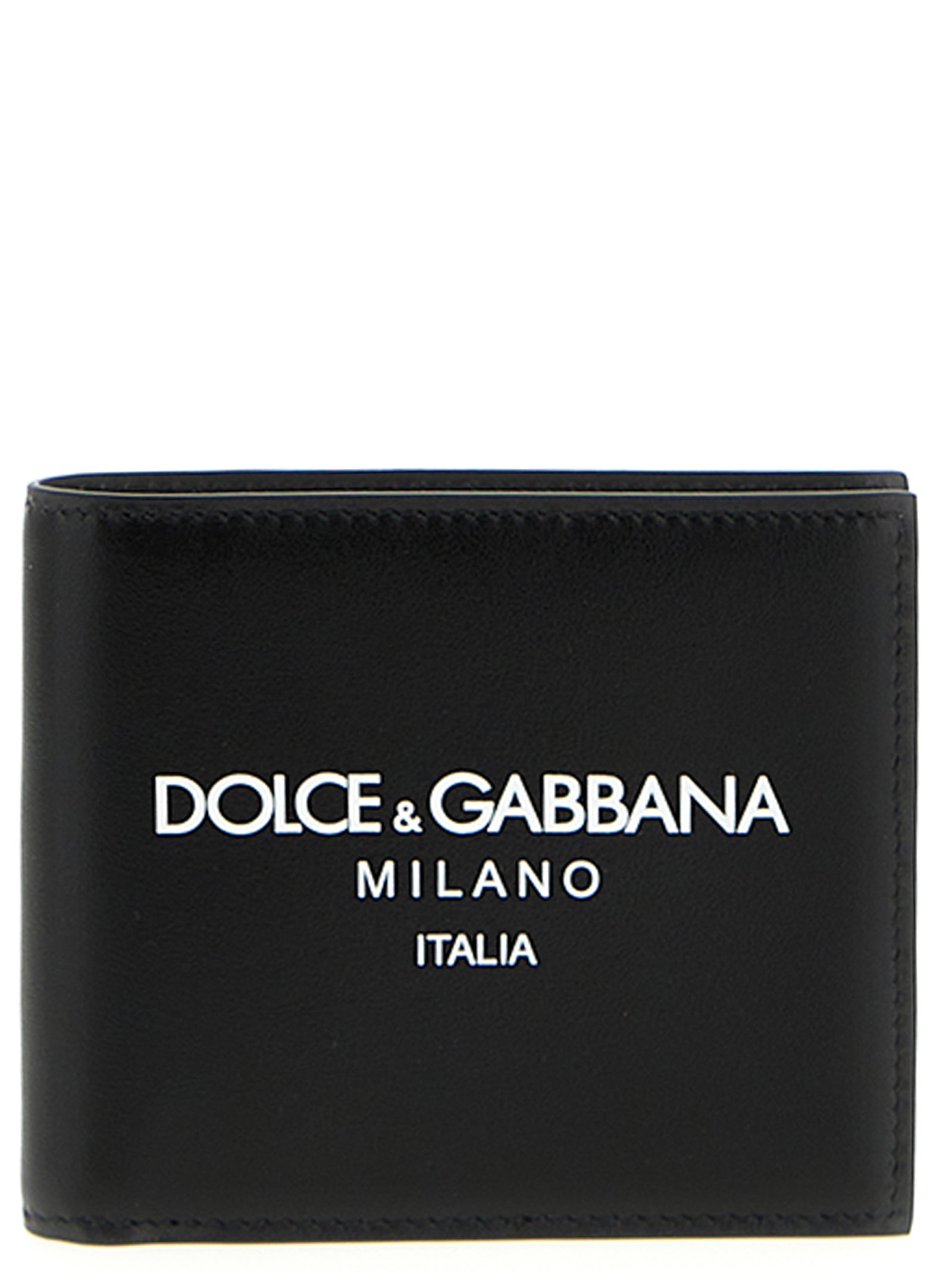 Dolce & Gabbana-Logo Print Wallet Portafogli Nero-Uomo