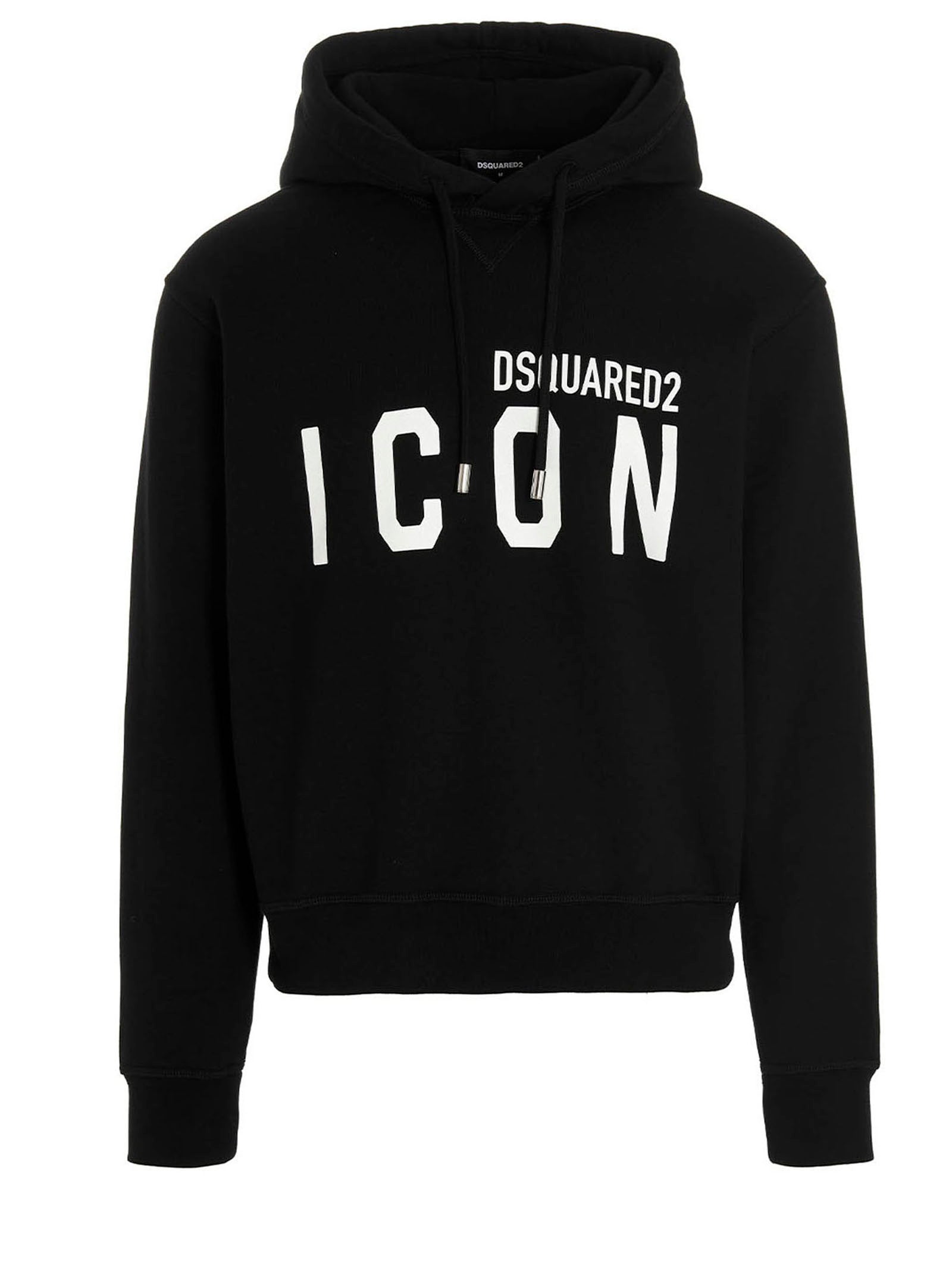 Dsquared2-Logo Hoodie Felpe Bianco/Nero-Uomo