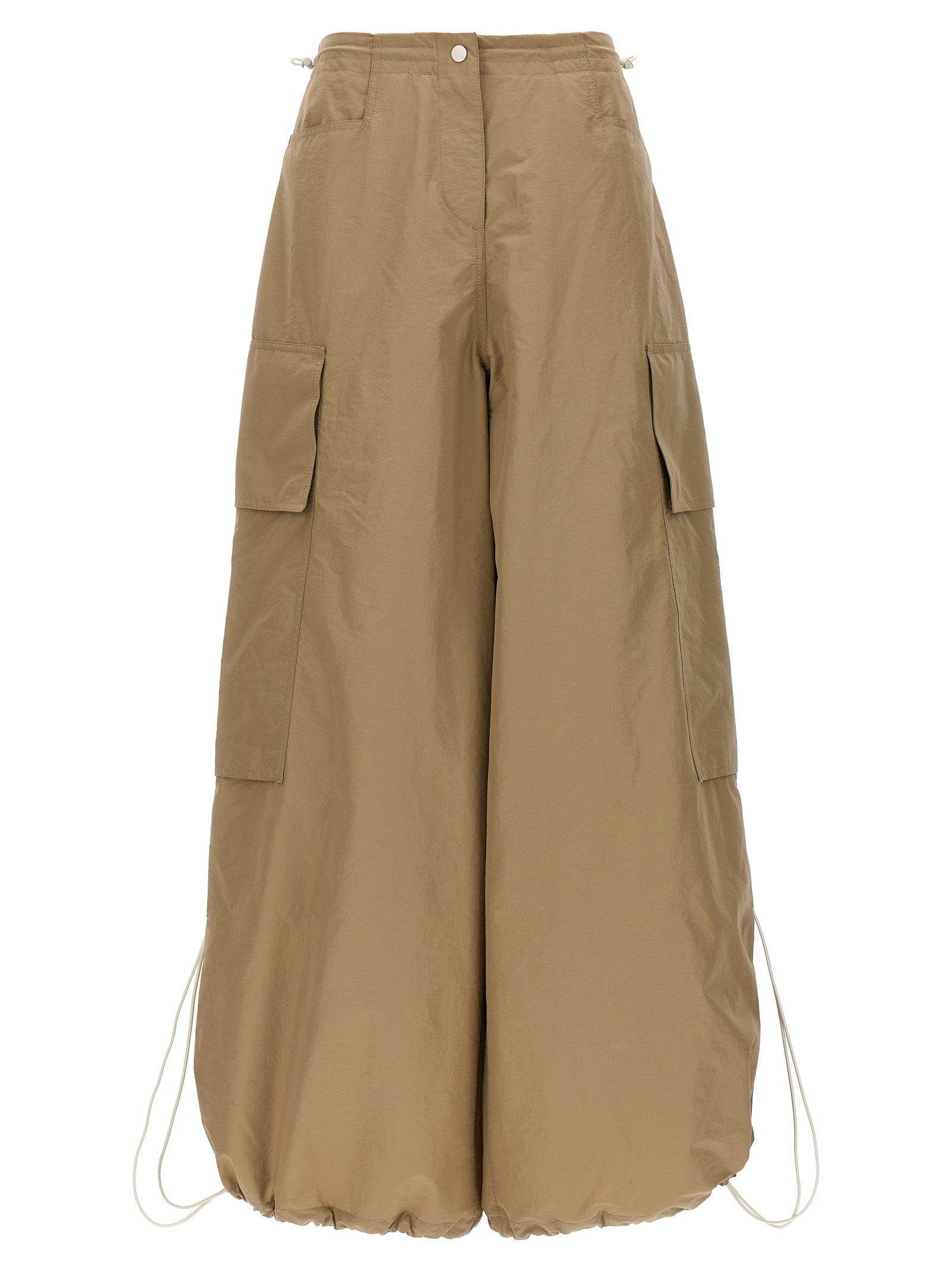 Palm Angels-Parachute Pantaloni Beige-Donna