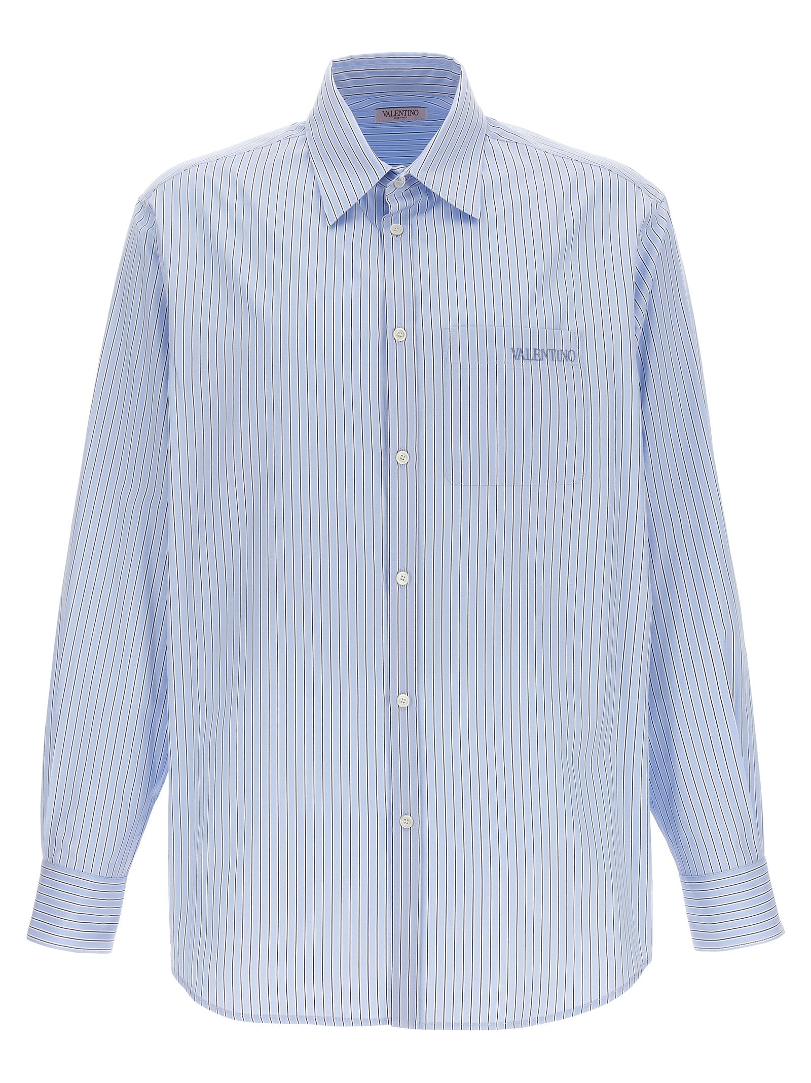 Valentino Garavani-Valentino Striped Shirt Camicie Celeste-Uomo