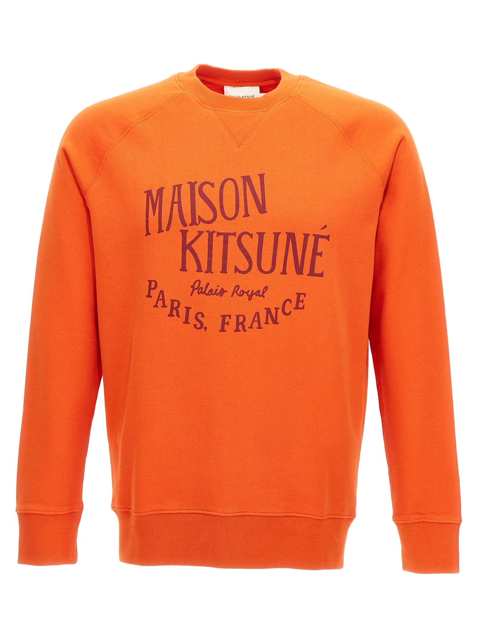 Maison Kitsune-Felpa Stampa Logo Felpe Arancione-Uomo