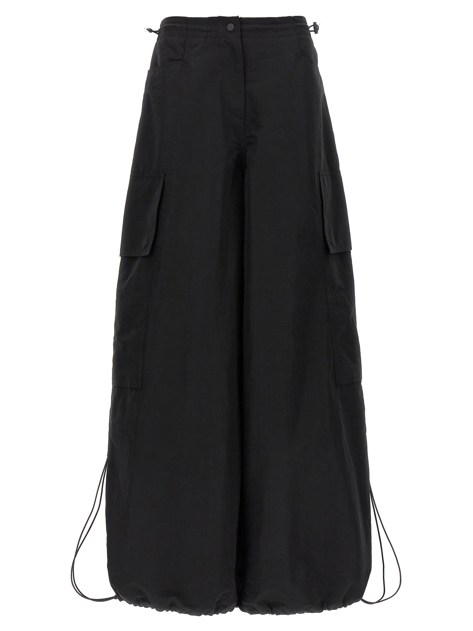 Palm Angels-Parachute Pantaloni Nero-Donna