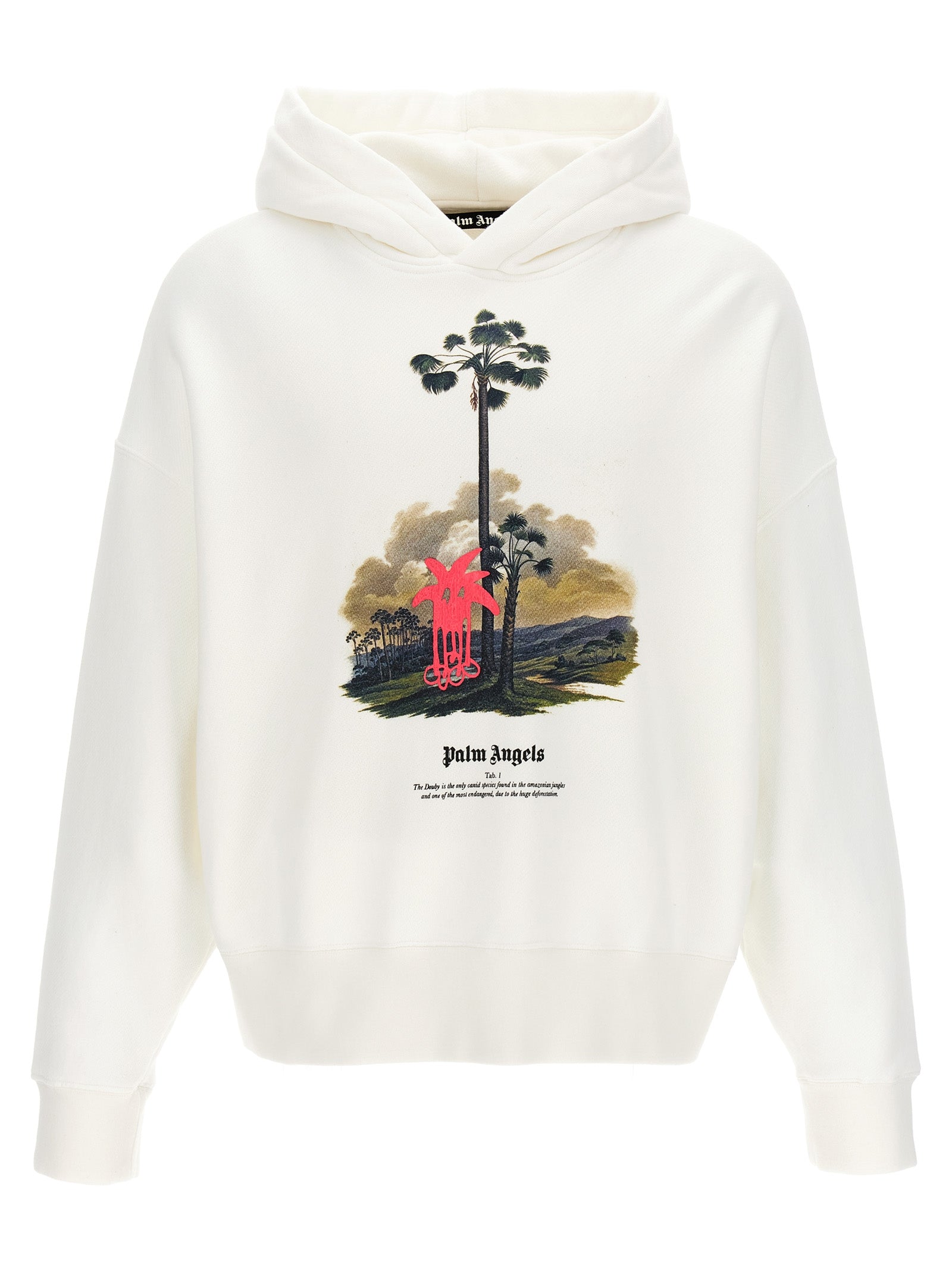 Palm Angels-Douby Lost In Amazonia Hoodie Felpe Bianco-Uomo