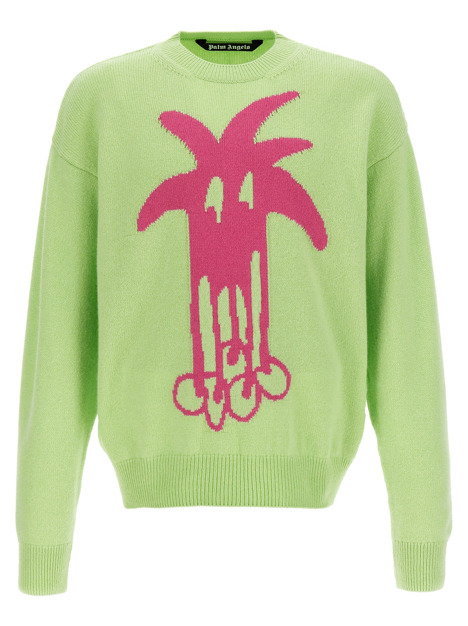 Palm Angels-Douby Intarsia Sweater Maglioni Verde-Uomo