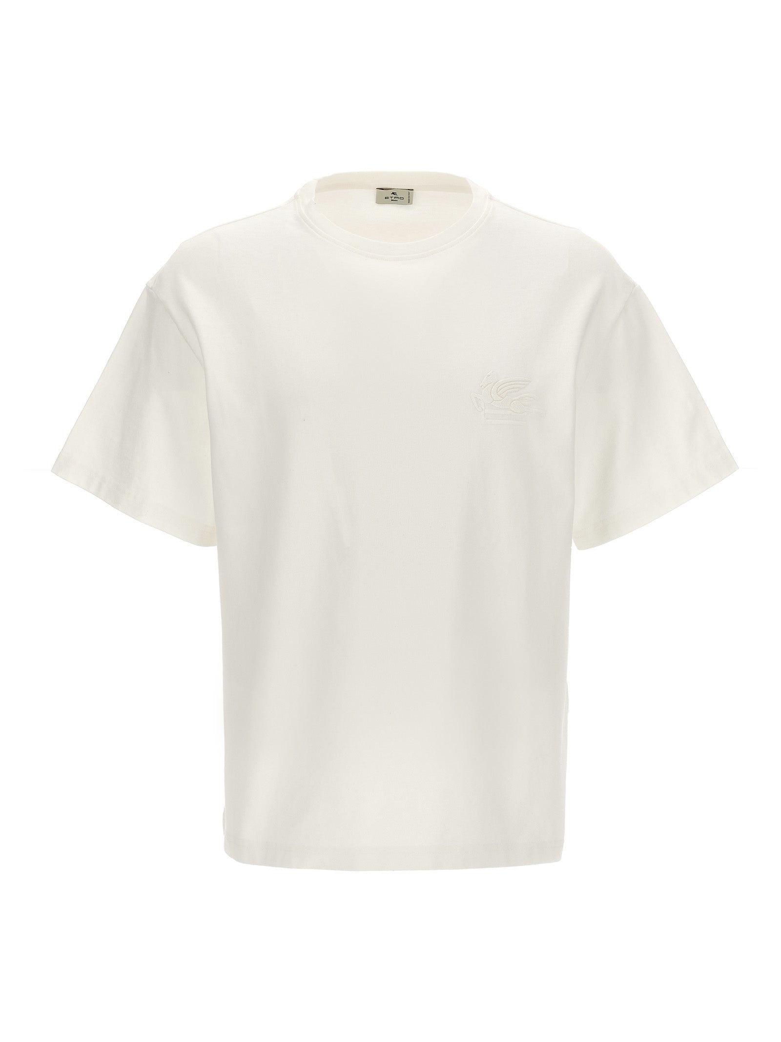 Etro-Logo T Shirt Bianco-Uomo