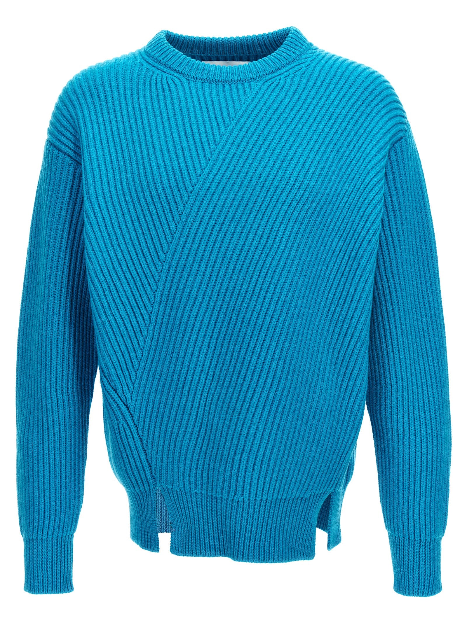 Jil Sander-Wool Sweater Maglioni Celeste-Uomo