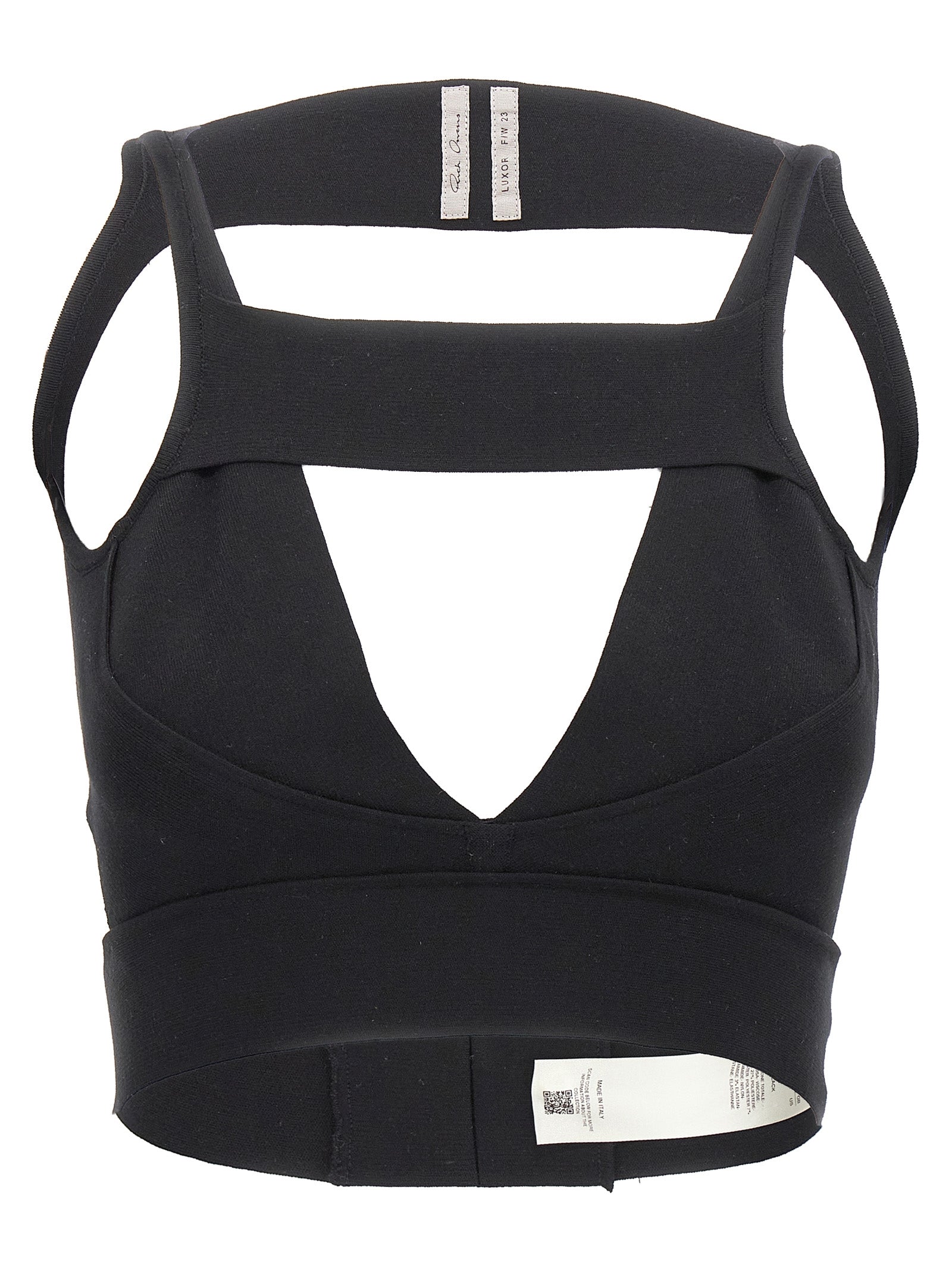 Rick Owens-Sling Bra Top Nero-Donna