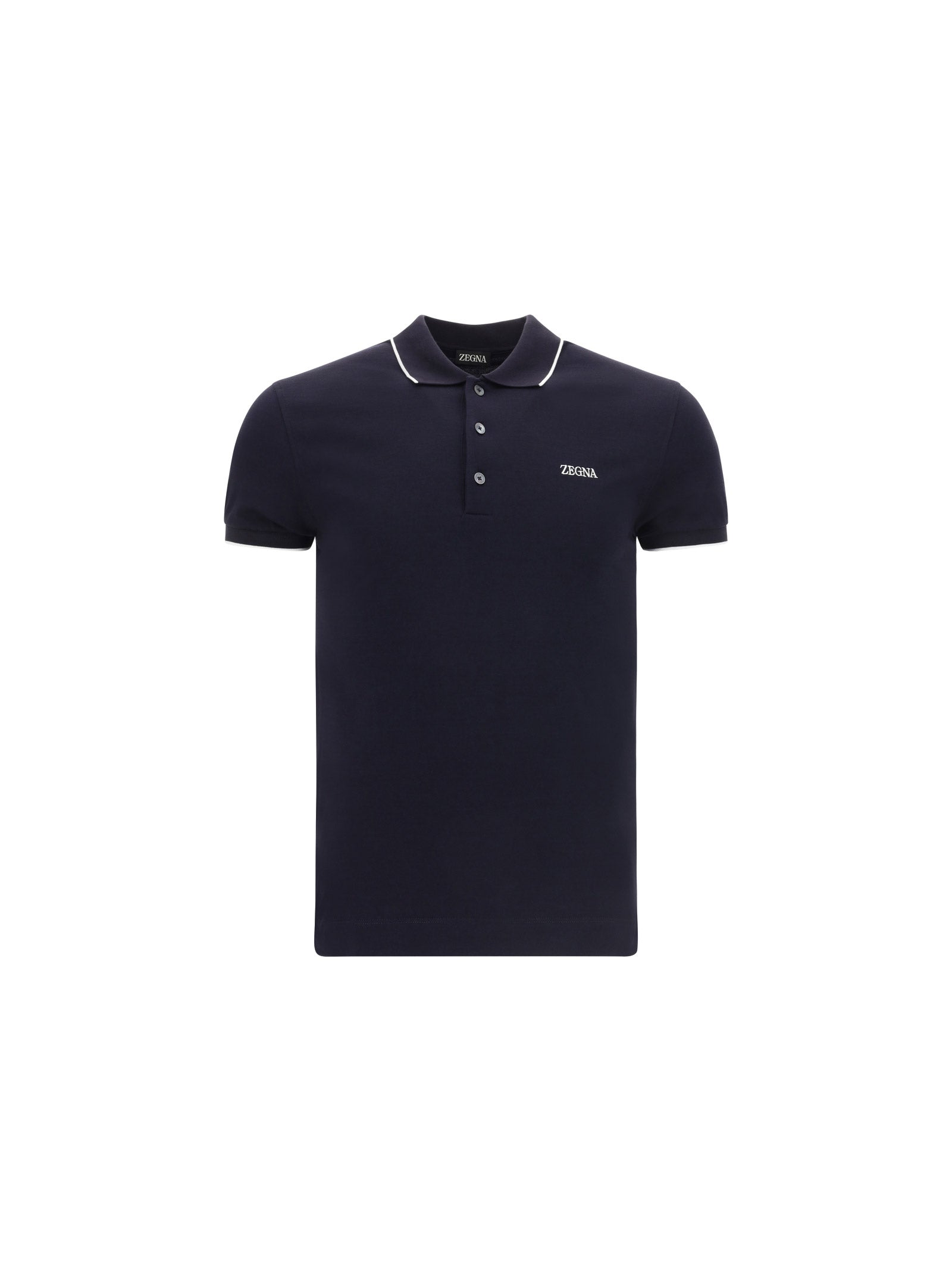 Zegna-Maglia polo in cotone con logo-Uomo