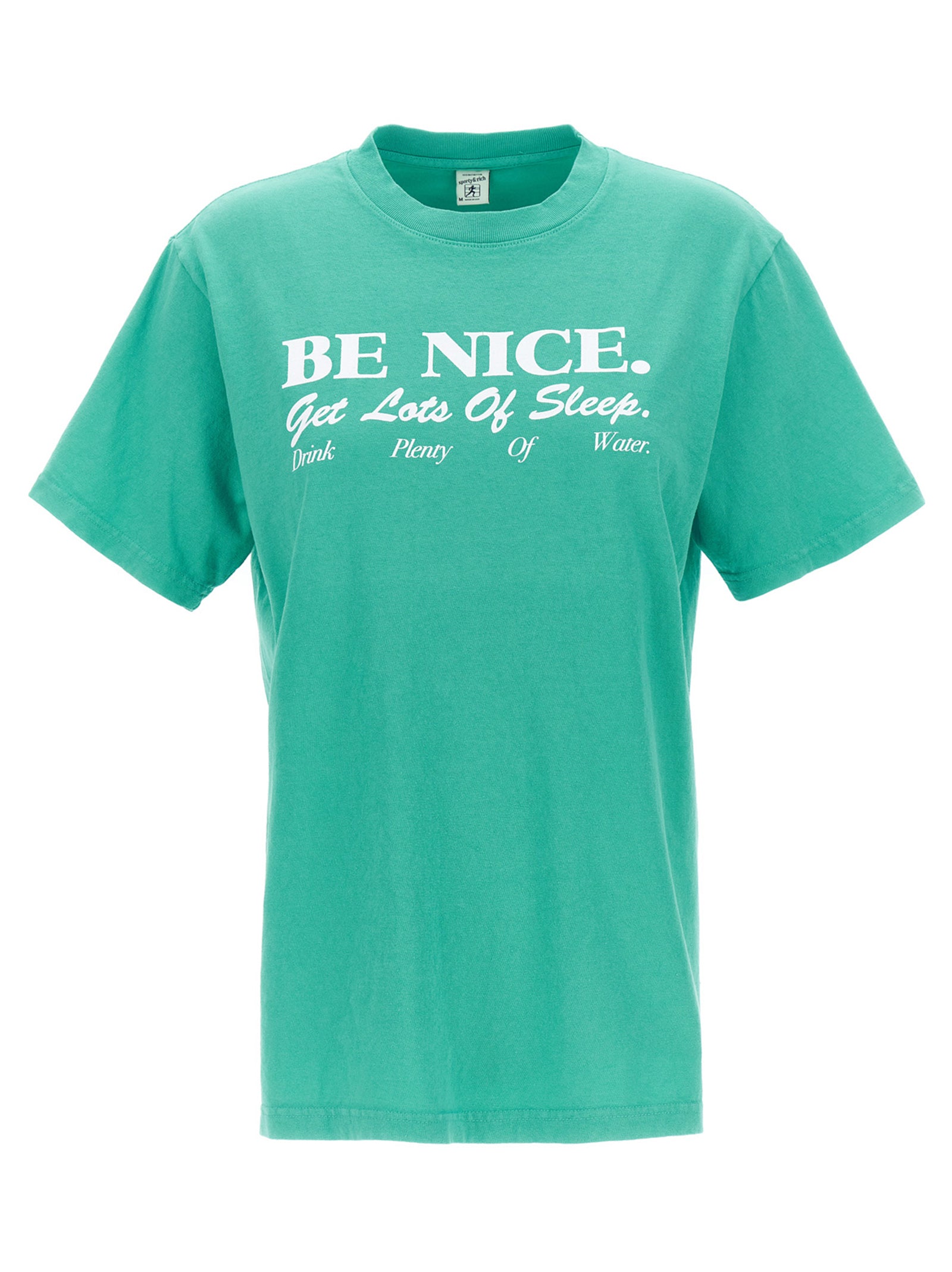 Sporty & Rich-Be Nice T Shirt Bianco-Donna