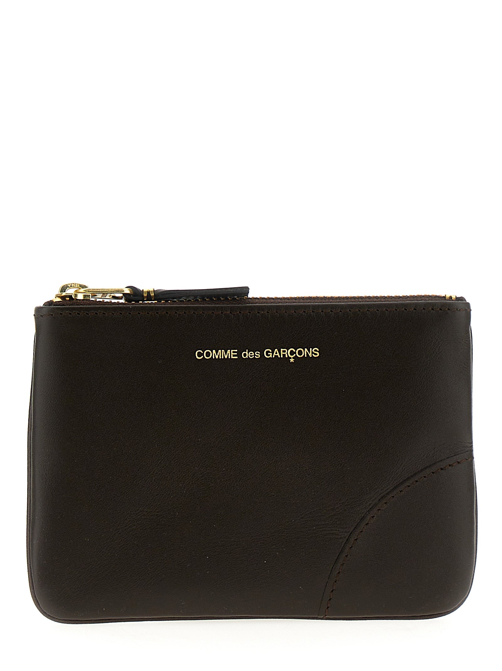 Comme Des GarçOns Wallet-Logo Leather Wallet Portafogli Marrone-Donna