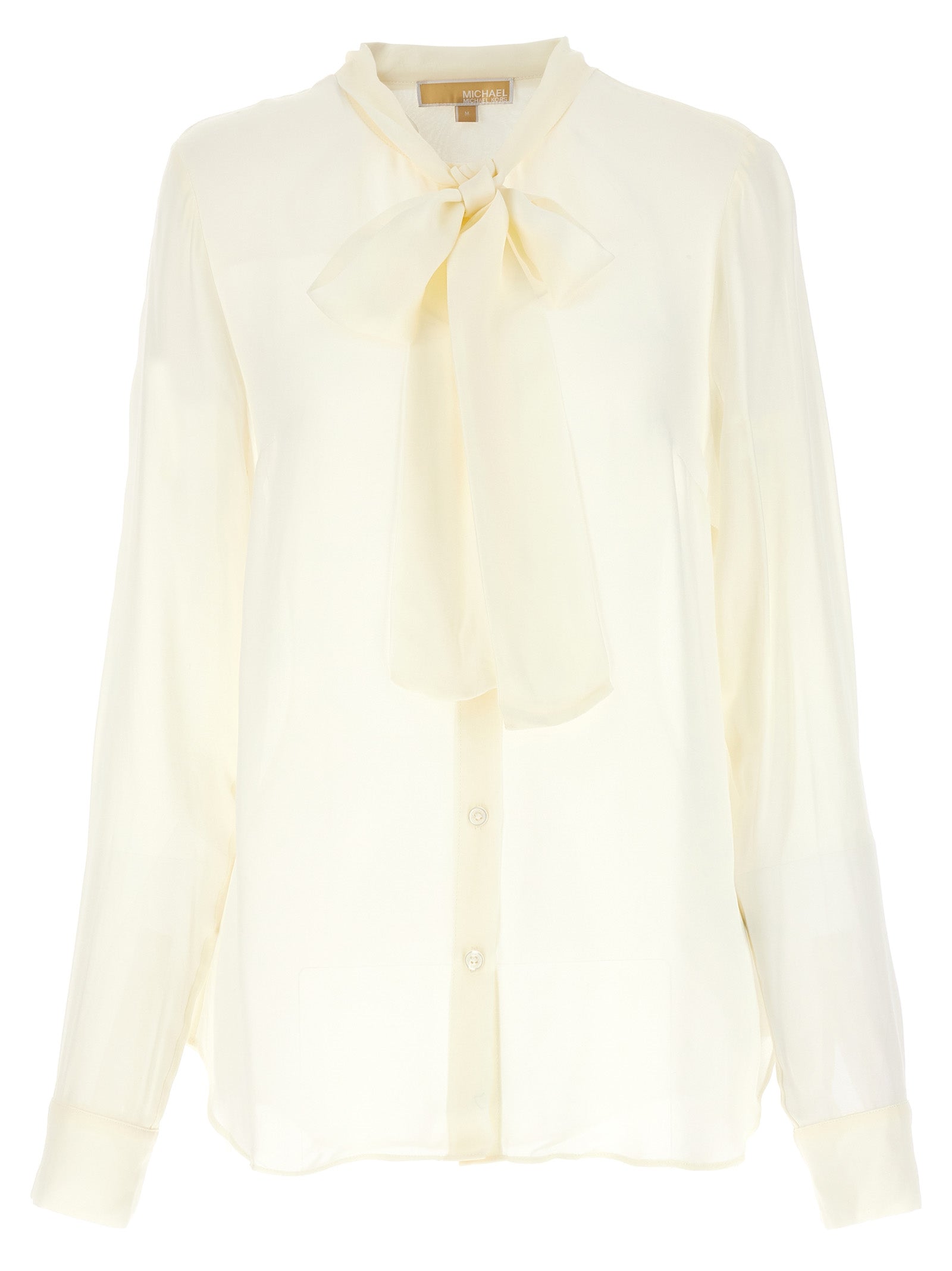 Michael Michael Kors-Pussy Bow Blouse Camicie Beige-Donna