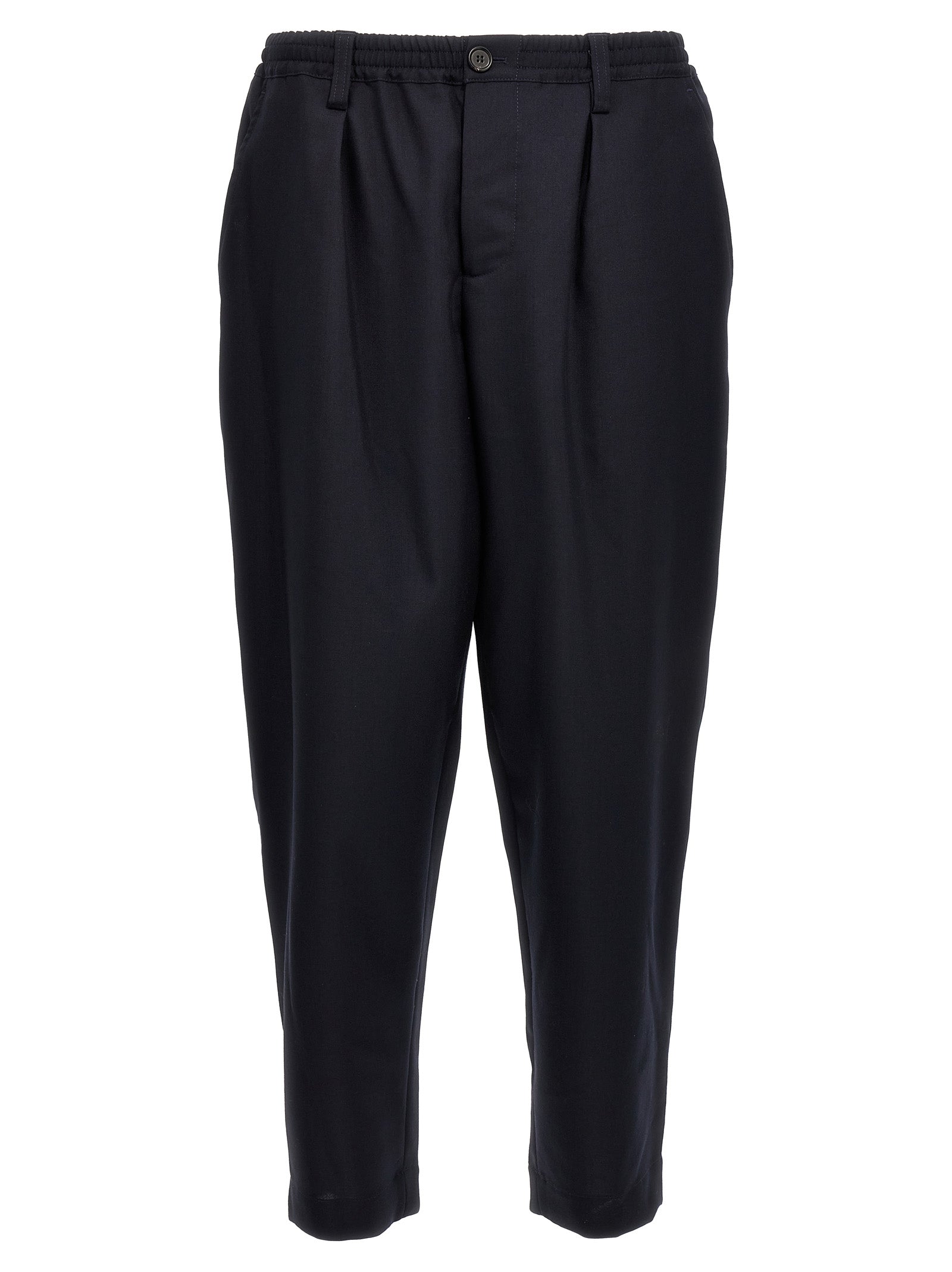 Marni-Wool Pantaloni Blu-Uomo