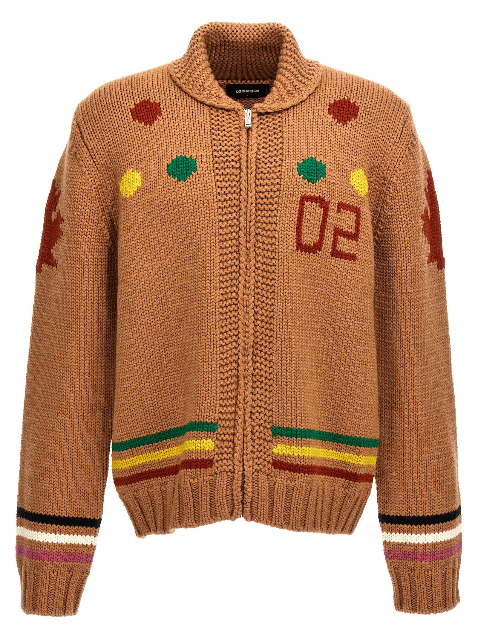 Dsquared2-Jacquard Cardigan Maglioni Multicolor-Uomo