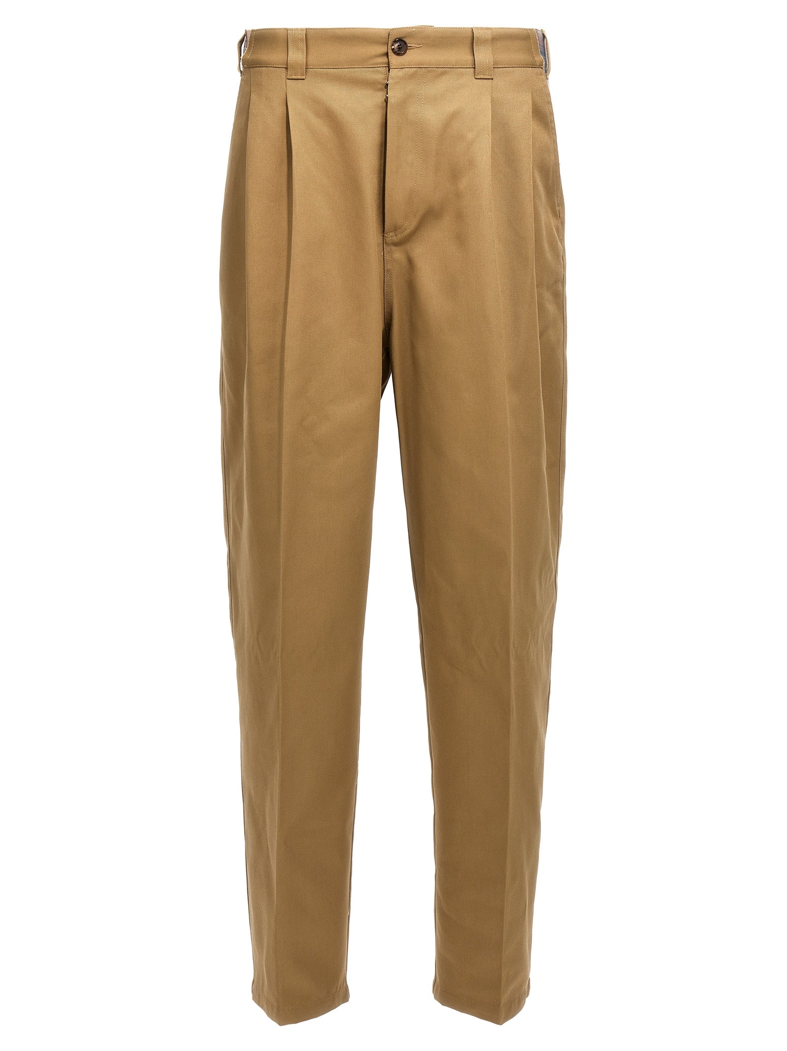 Maison Margiela-Pendleton Yoke Pantaloni Beige-Uomo