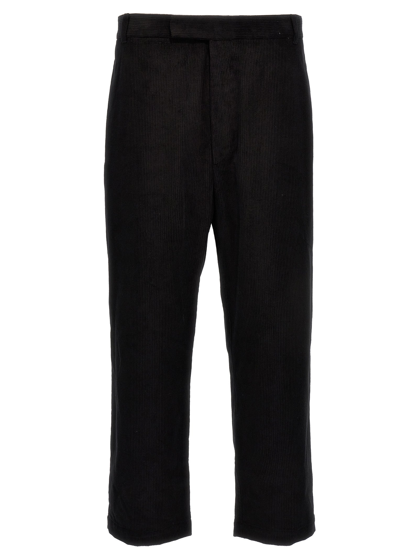 Thom Browne-Corduroy Pantaloni Nero-Uomo