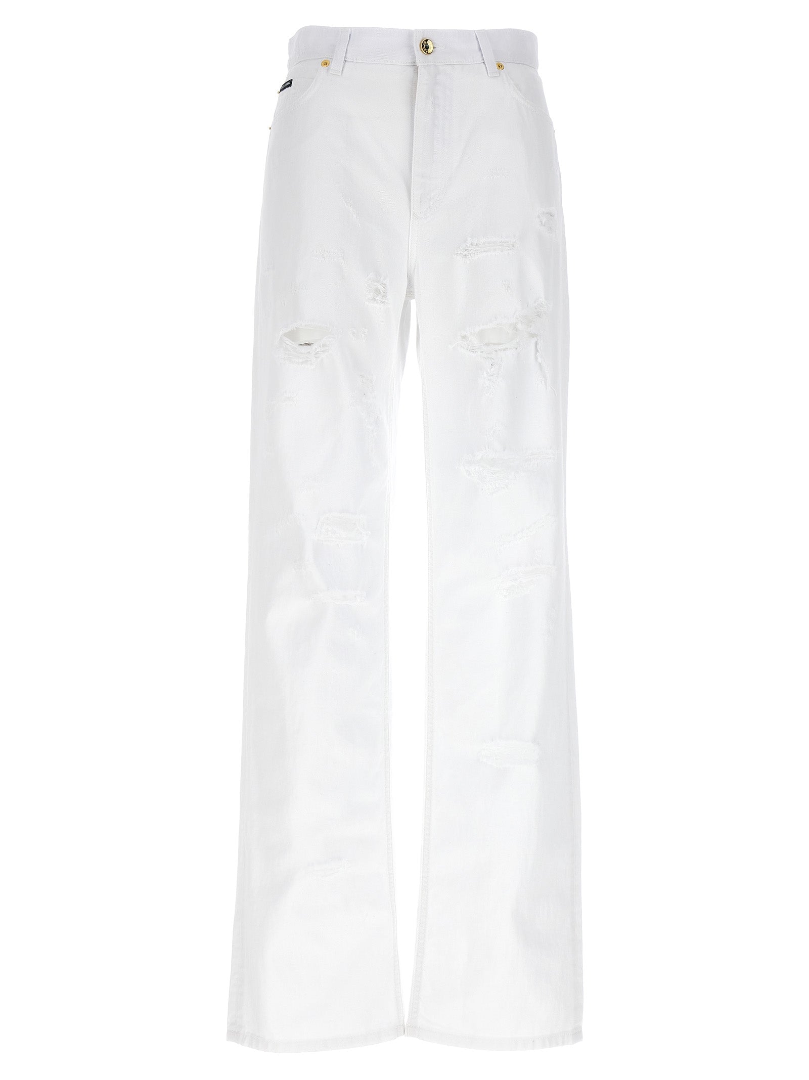 Dolce & Gabbana-Boyfriend Jeans Bianco-Donna