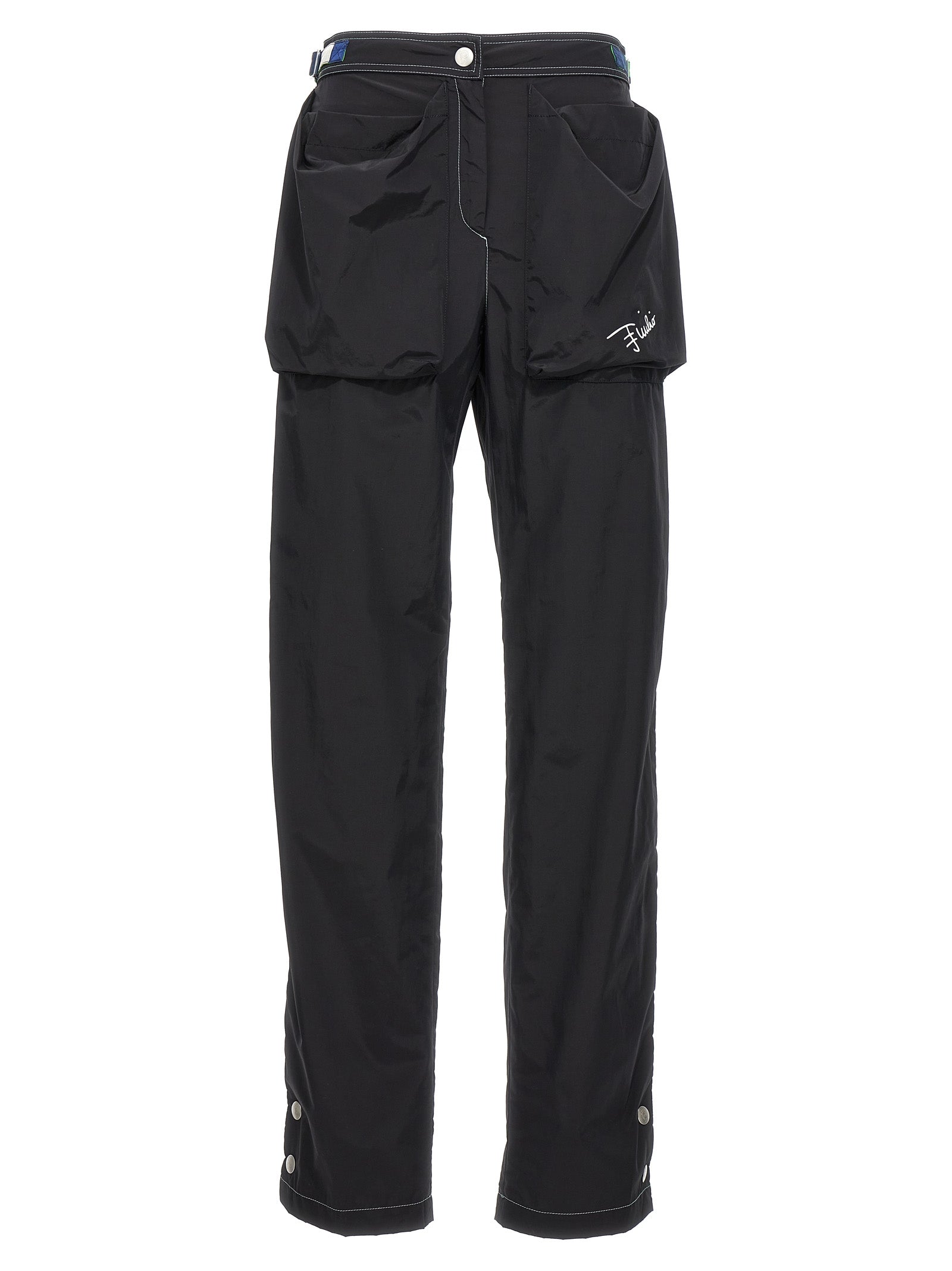 Emilio Pucci-Logo Nylon Pantaloni Nero-Donna