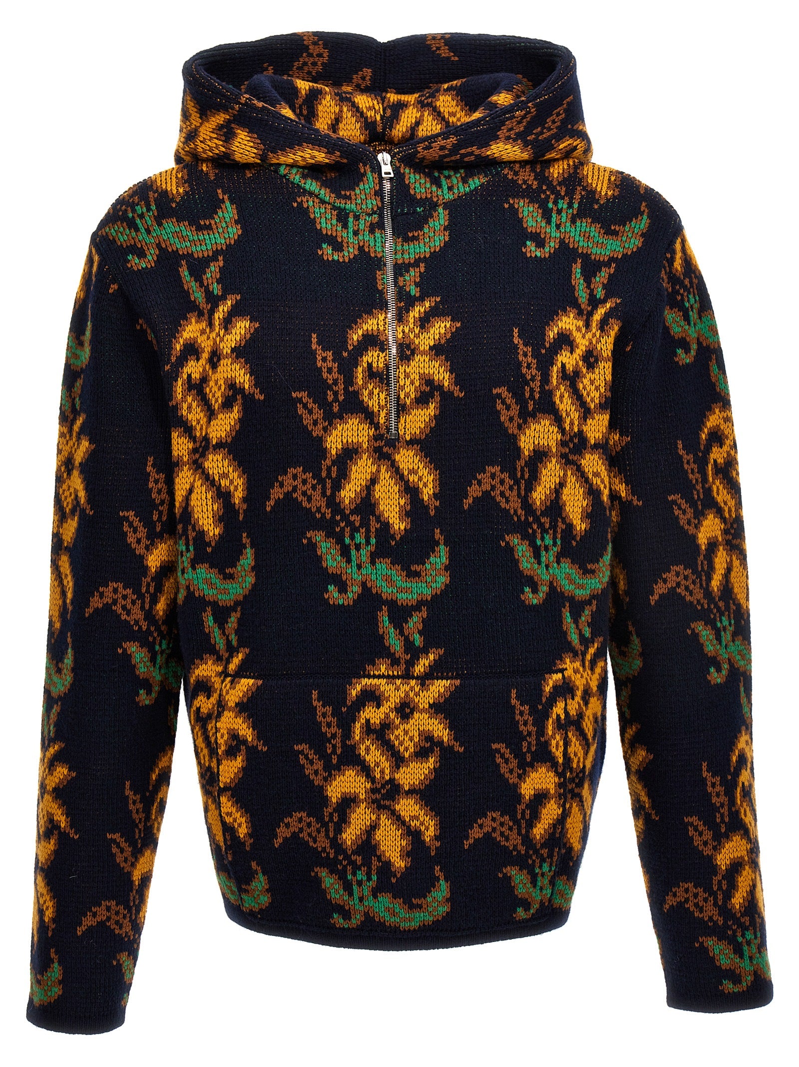 Etro-Jacquard Hooded Sweater Maglioni Multicolor-Uomo